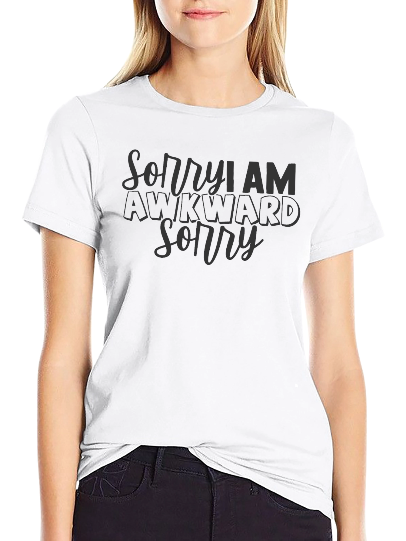 Awkward Sorry Slogan Graphic Tee