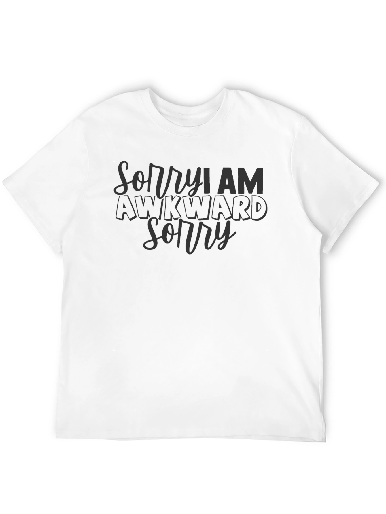 Awkward Sorry Slogan Graphic Tee