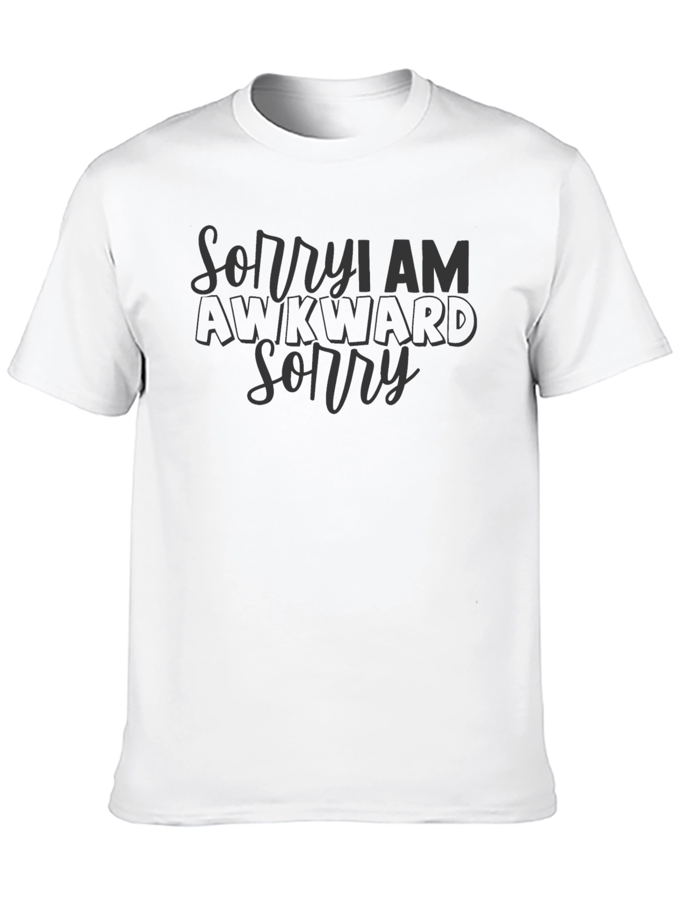 Awkward Sorry Slogan Graphic Tee