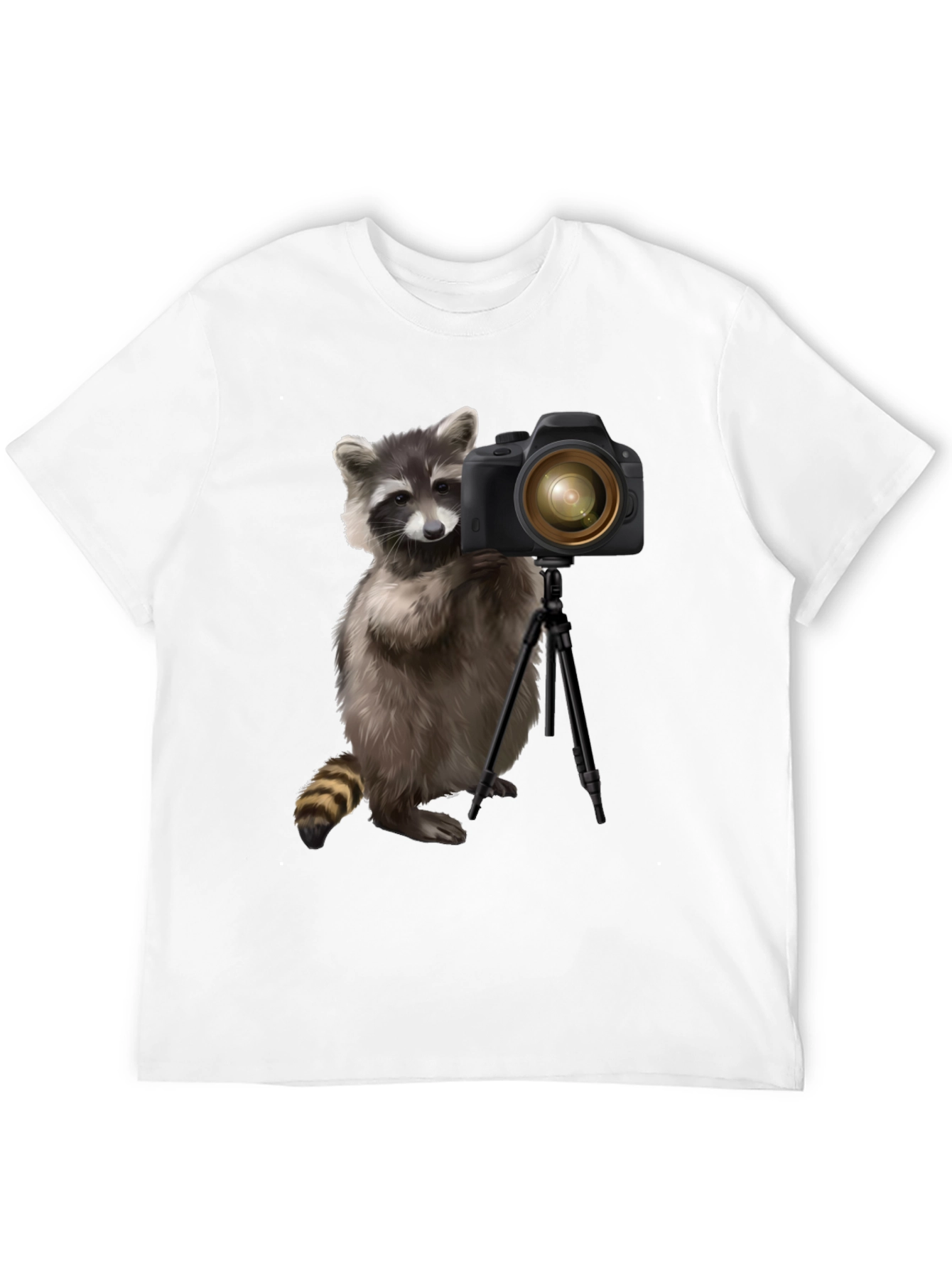 Raccoon Photographer Graphic Tee - Black