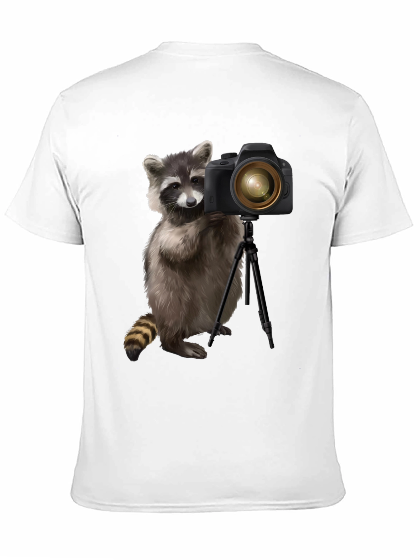 Raccoon Photographer Graphic Tee - Black