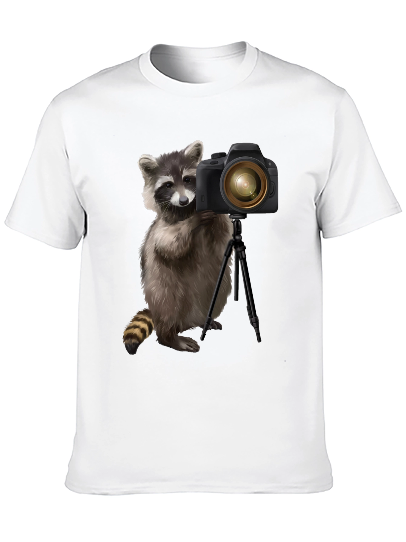 Raccoon Photographer Graphic Tee - Black
