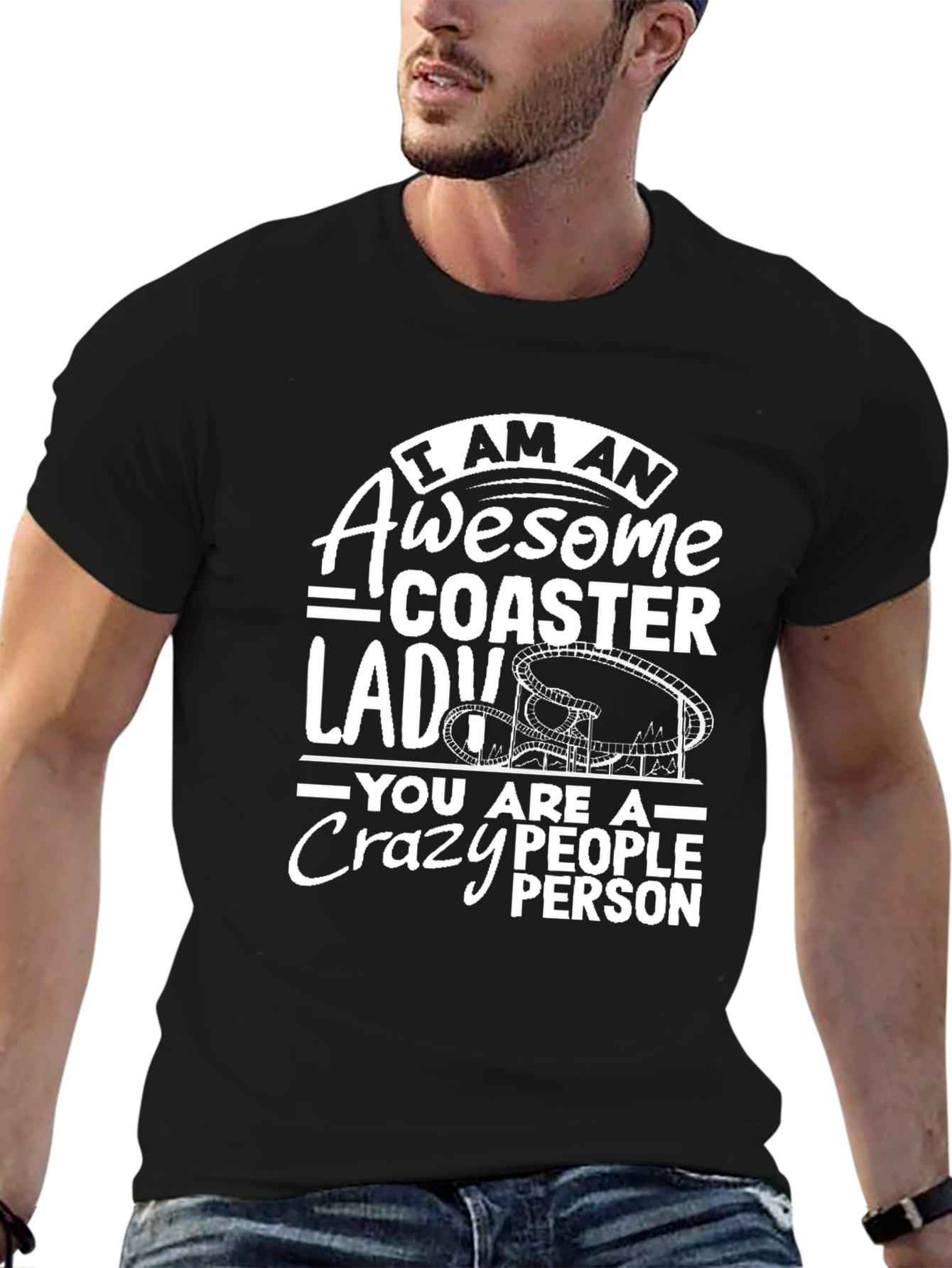Awesome Coaster Lady Black T-Shirt