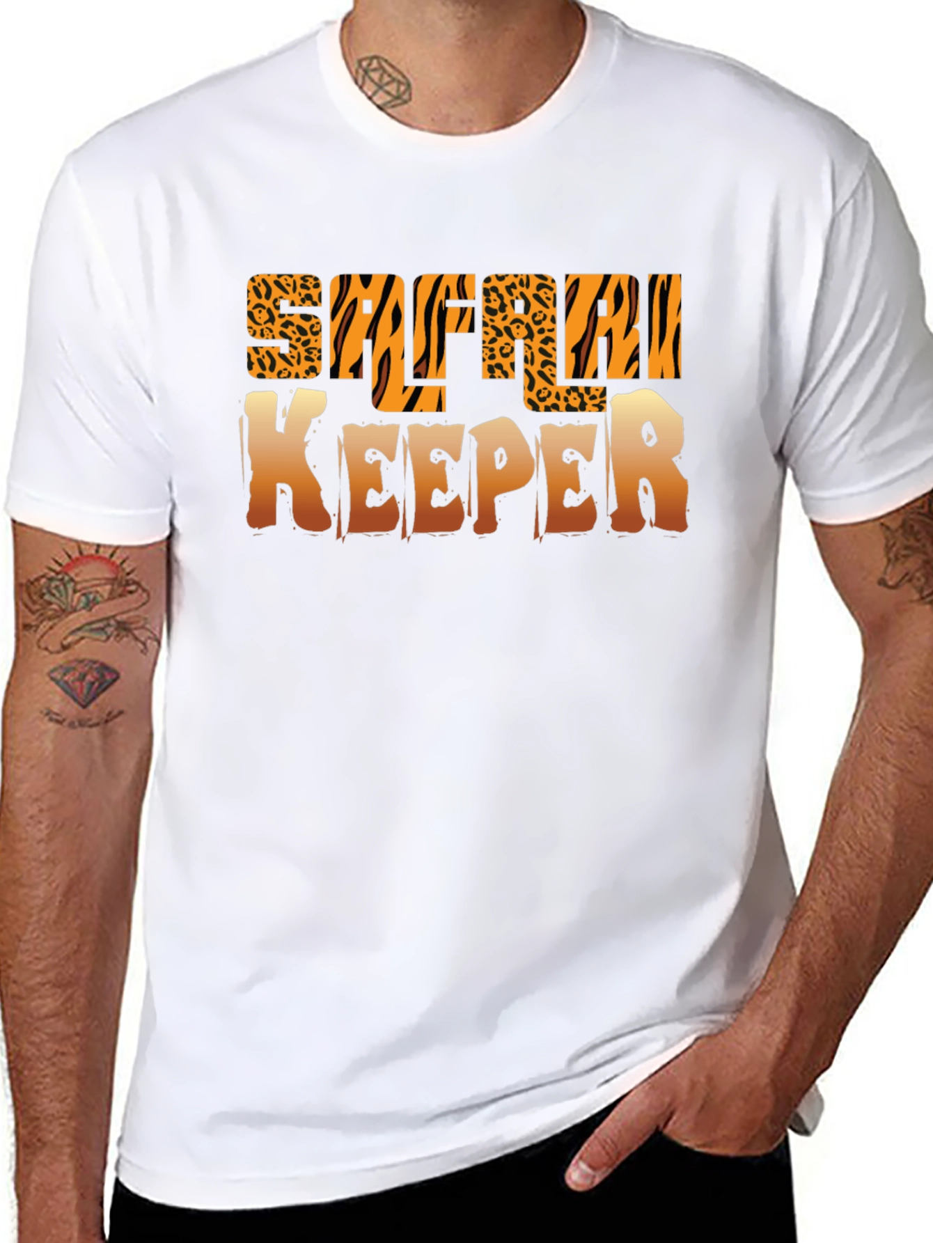 Safari Keeper Graphic Print Crewneck T-Shirt