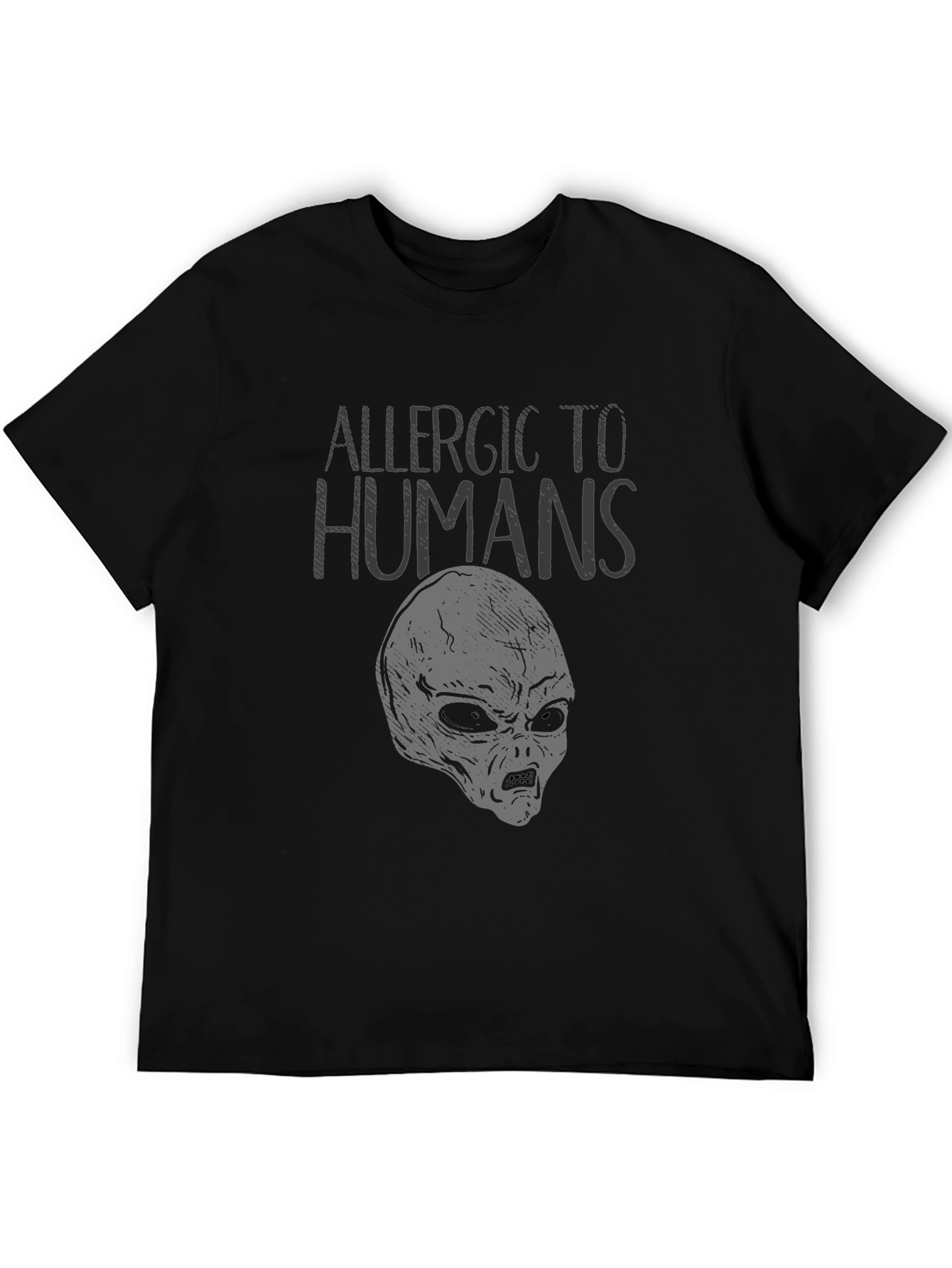 Allergic to Humans Alien T-Shirt Funny Graphic Tee