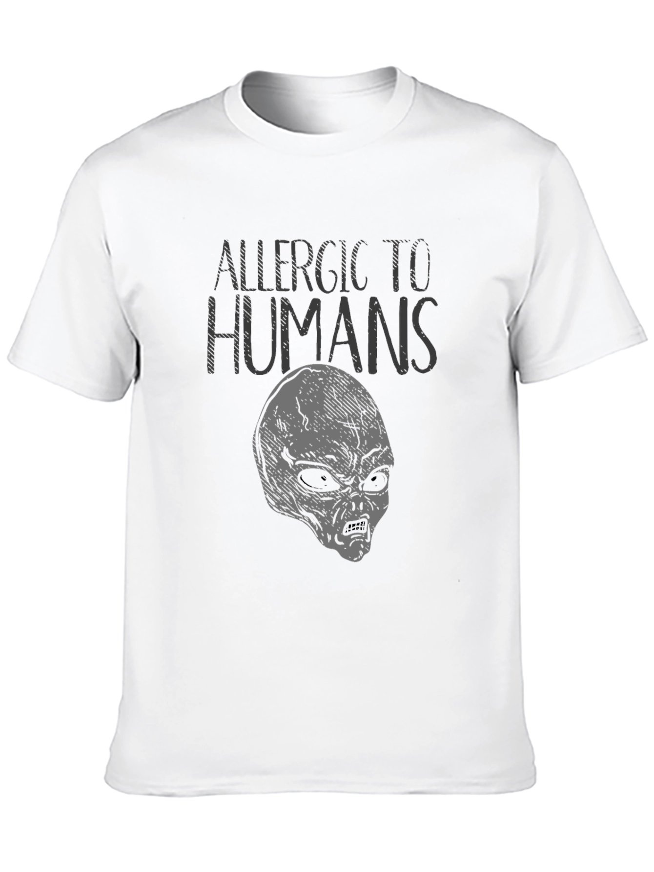 Allergic to Humans Alien T-Shirt Funny Graphic Tee