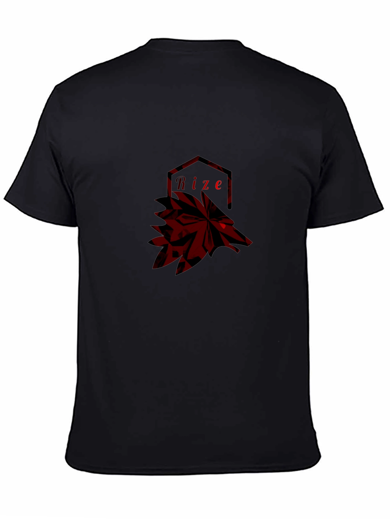 Mens Black Graphic Tee - Abstract Wolf Design