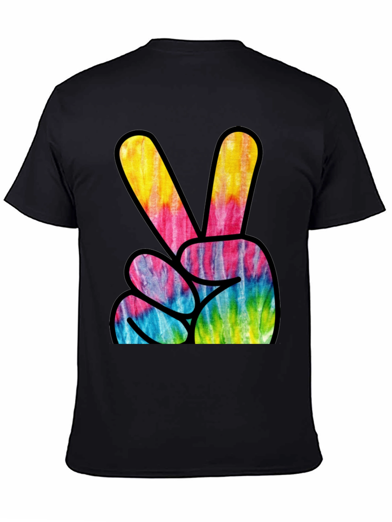 Tie Dye Peace Sign Graphic T-Shirt