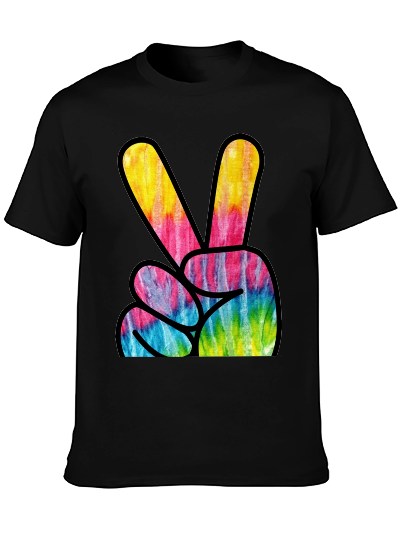 Tie Dye Peace Sign Graphic T-Shirt