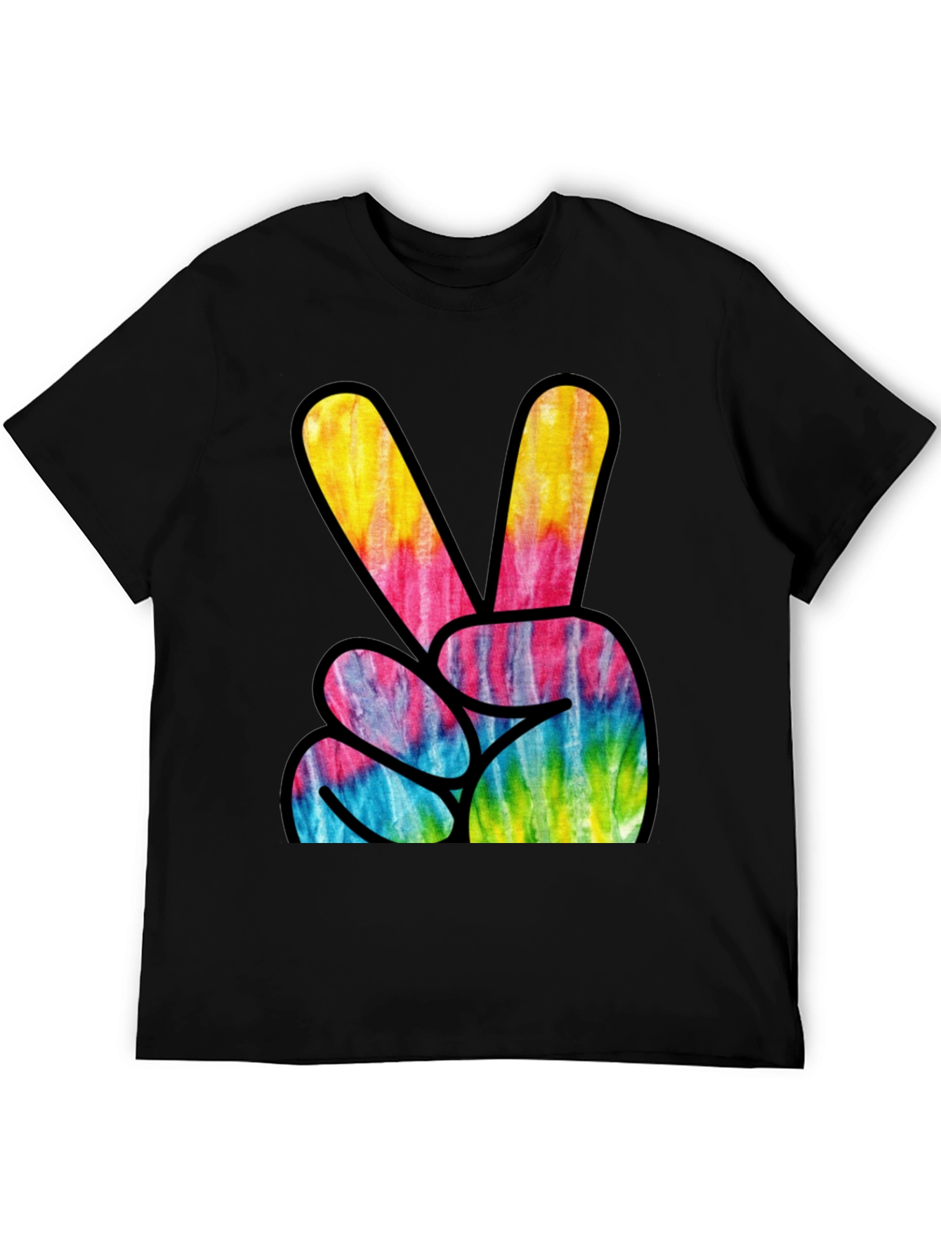 Tie Dye Peace Sign Graphic T-Shirt