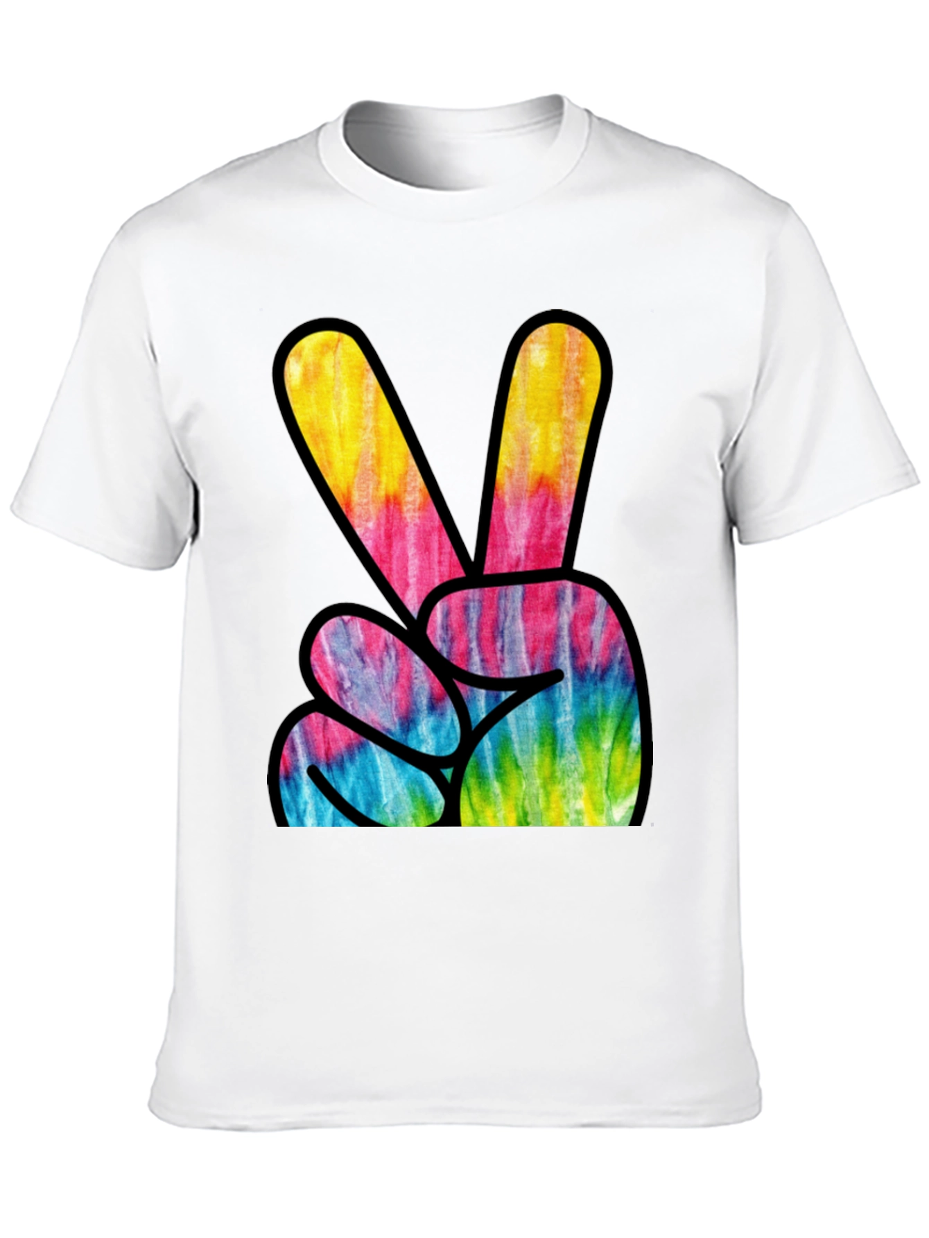 Tie Dye Peace Sign Graphic T-Shirt