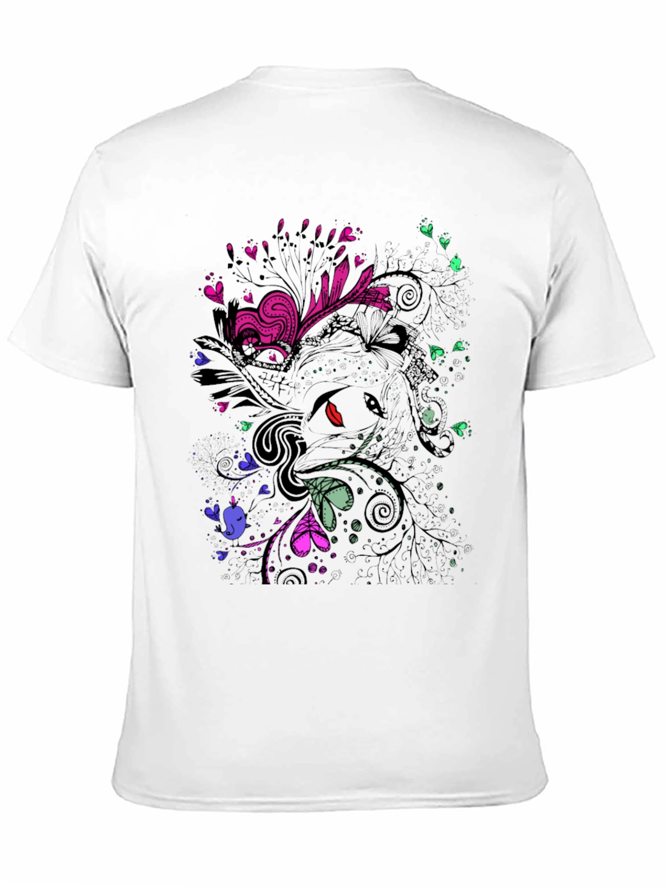 Abstract Floral Graphic Print Black T-Shirt