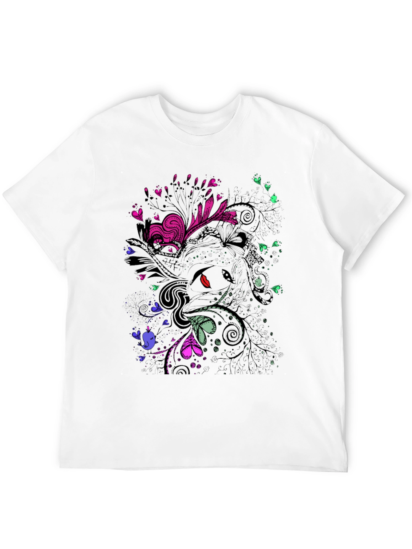 Abstract Floral Graphic Print Black T-Shirt