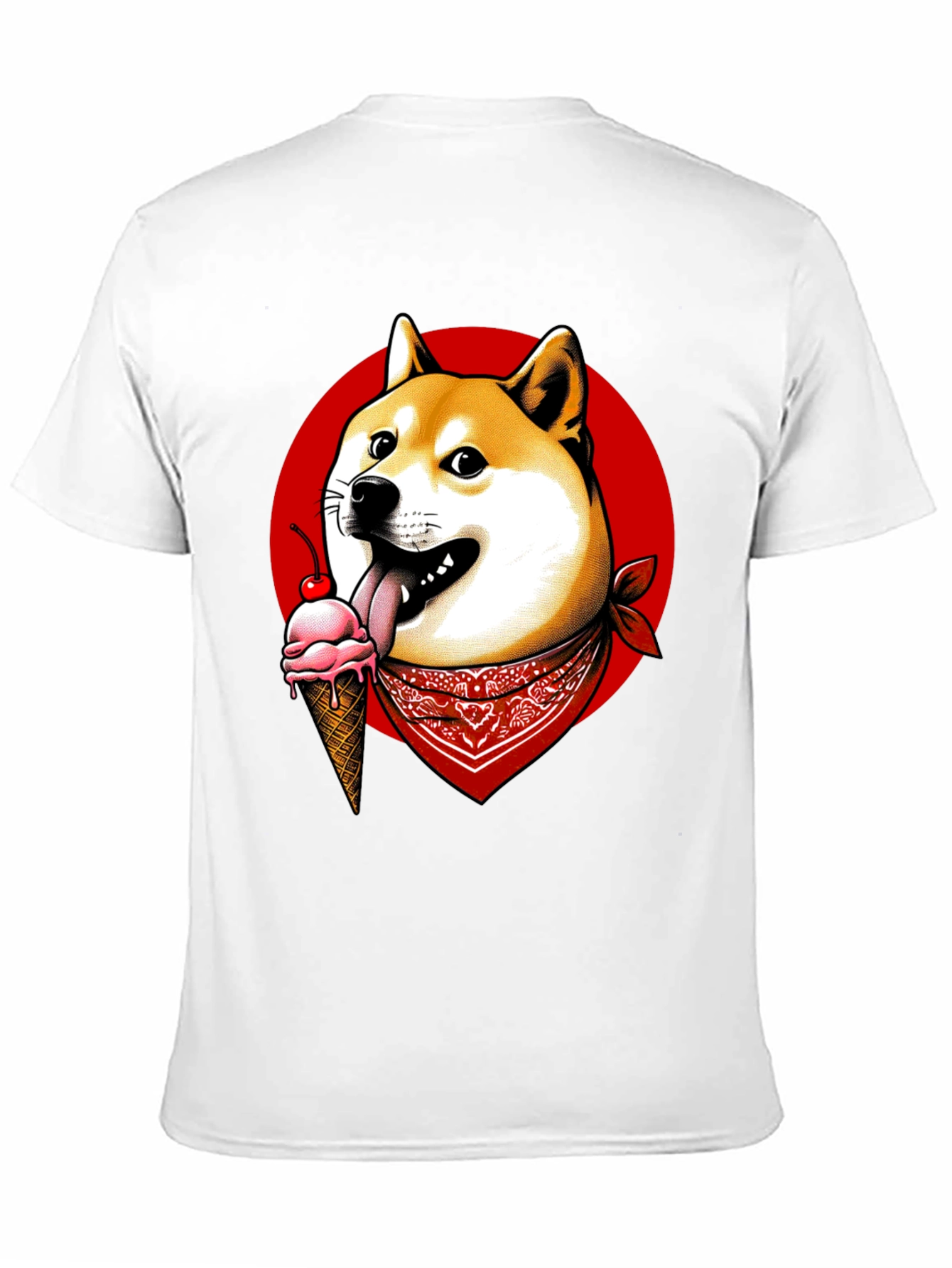 Doge Ice Cream Bandana Graphic Tee - Black