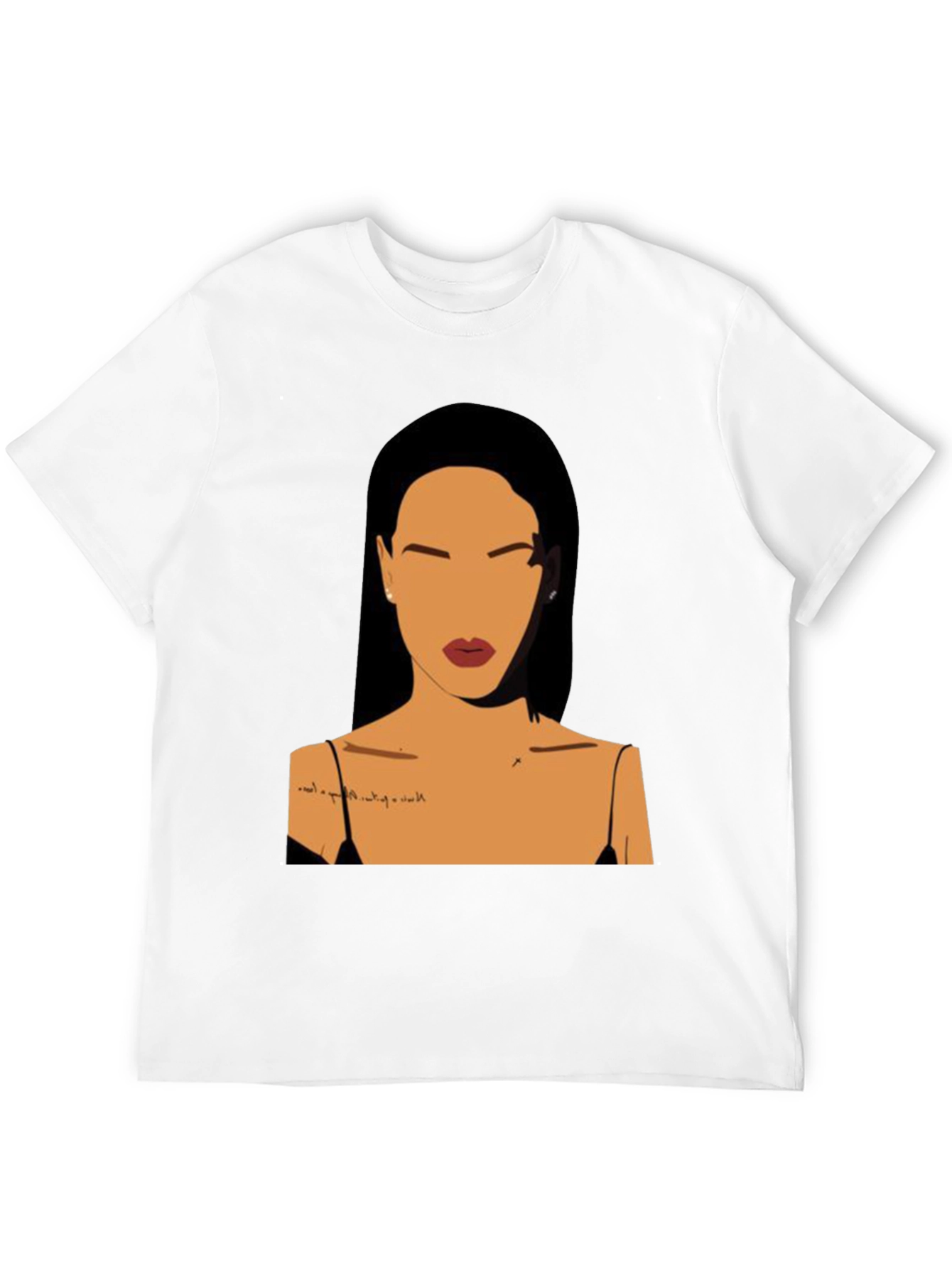 Minimalist Woman Portrait Black T-Shirt