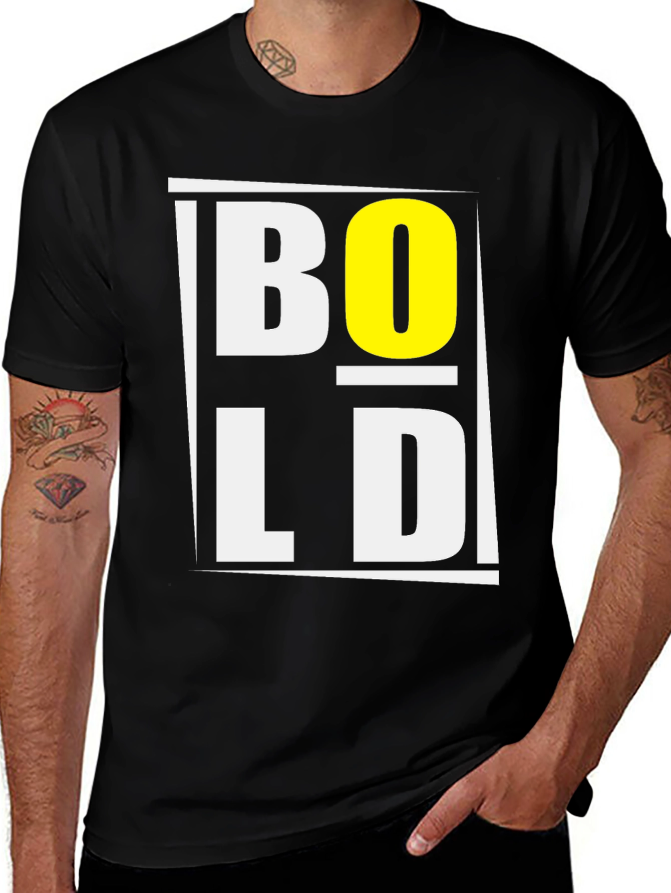 Bold Graphic Print Black T-Shirt