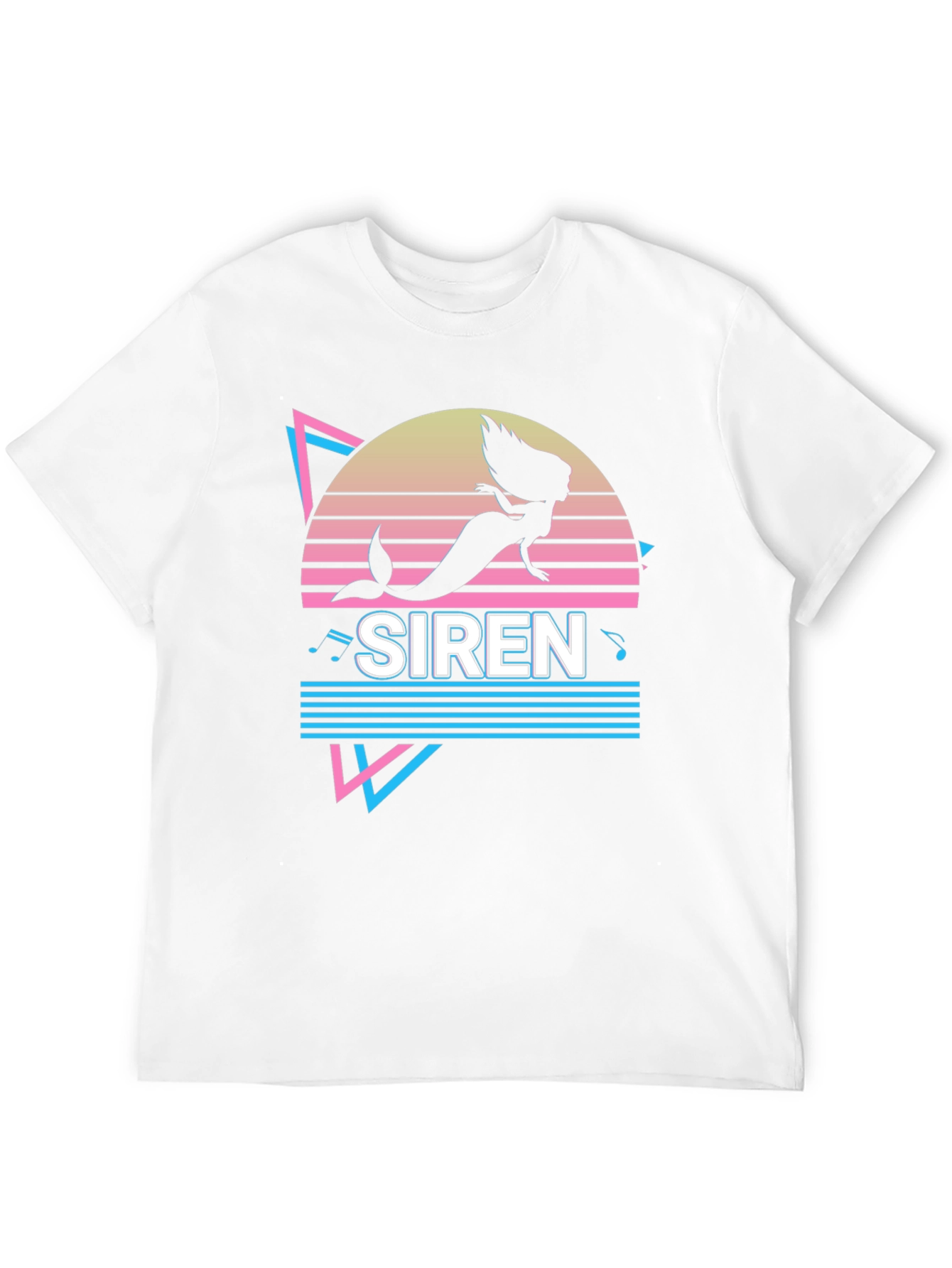 Retro Siren Graphic Tee - Black Cotton T-Shirt