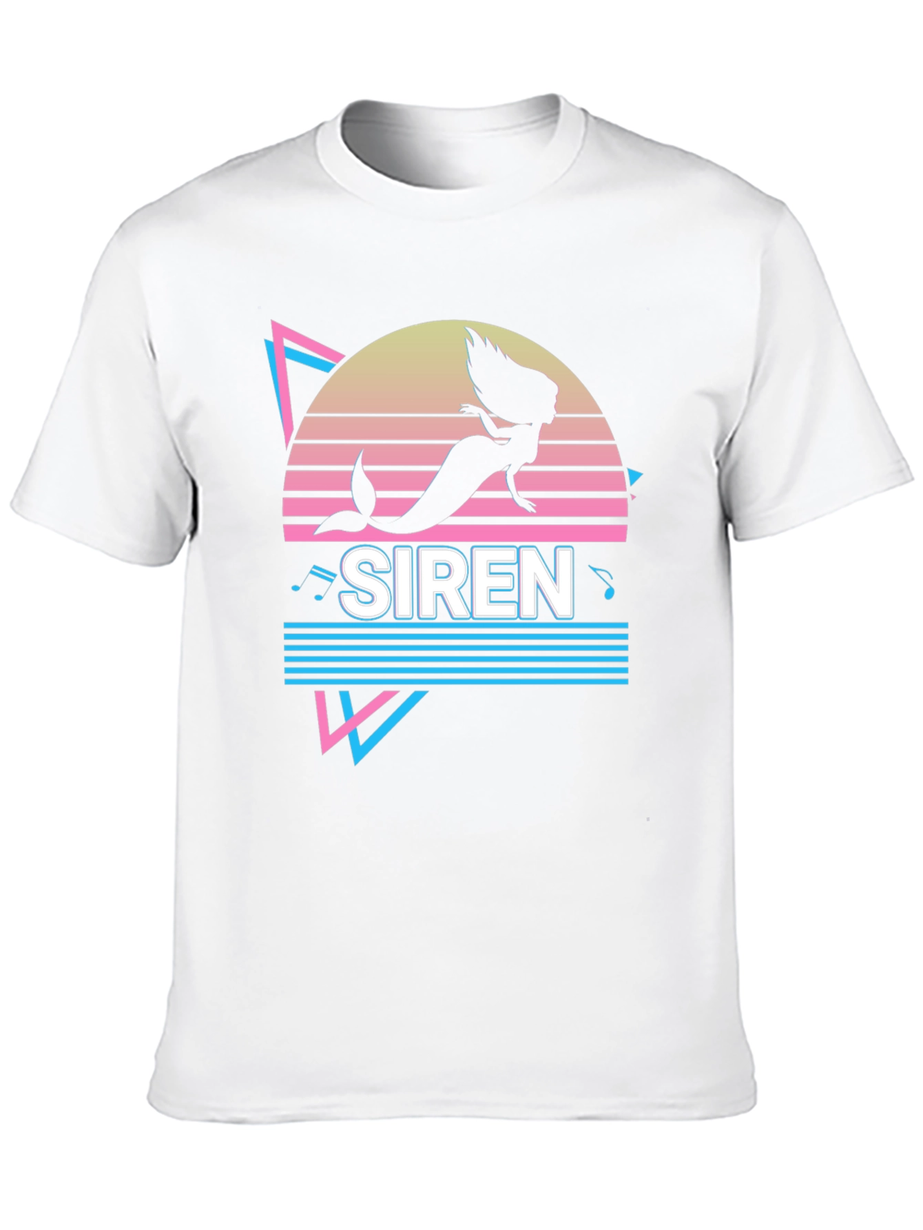 Retro Siren Graphic Tee - Black Cotton T-Shirt