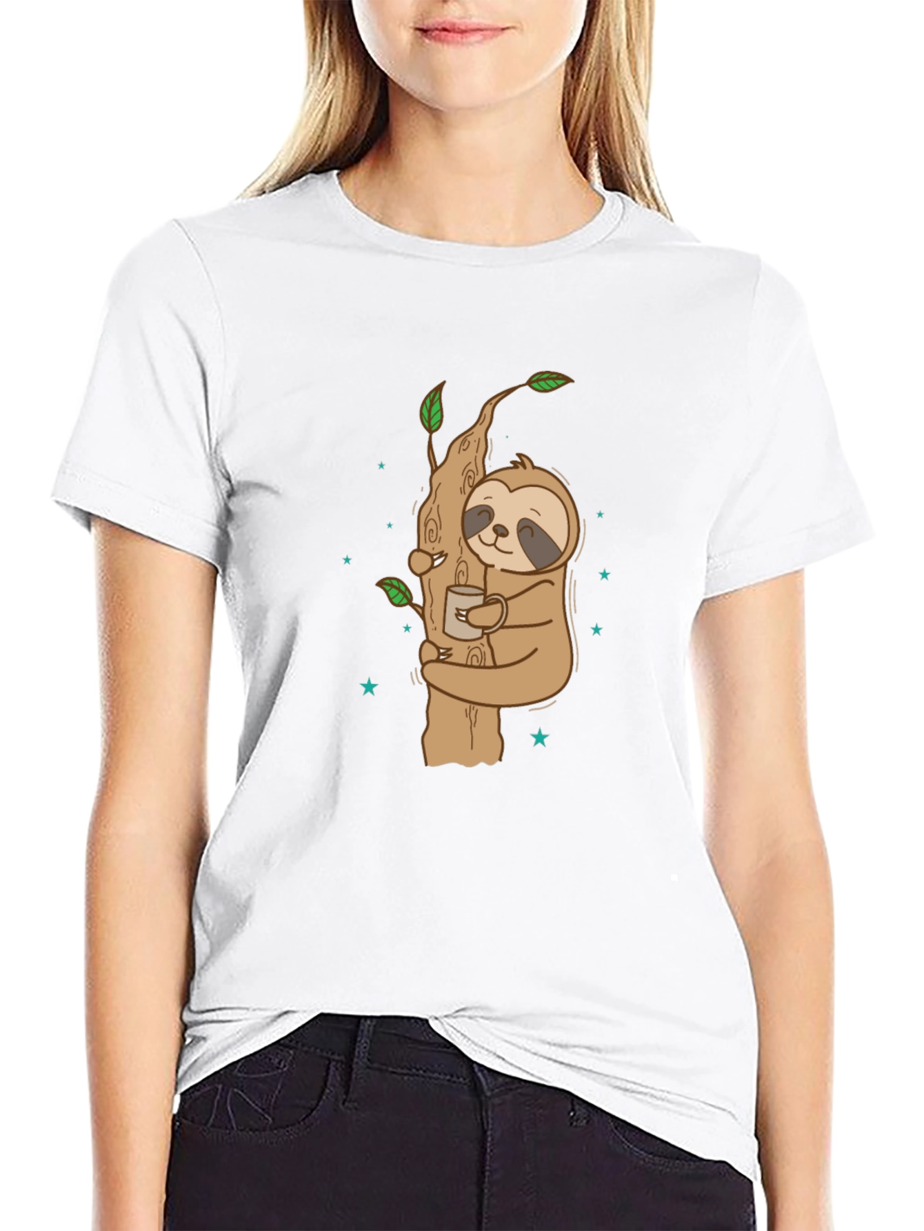 Sloth Hugging Tree Coffee T-Shirt