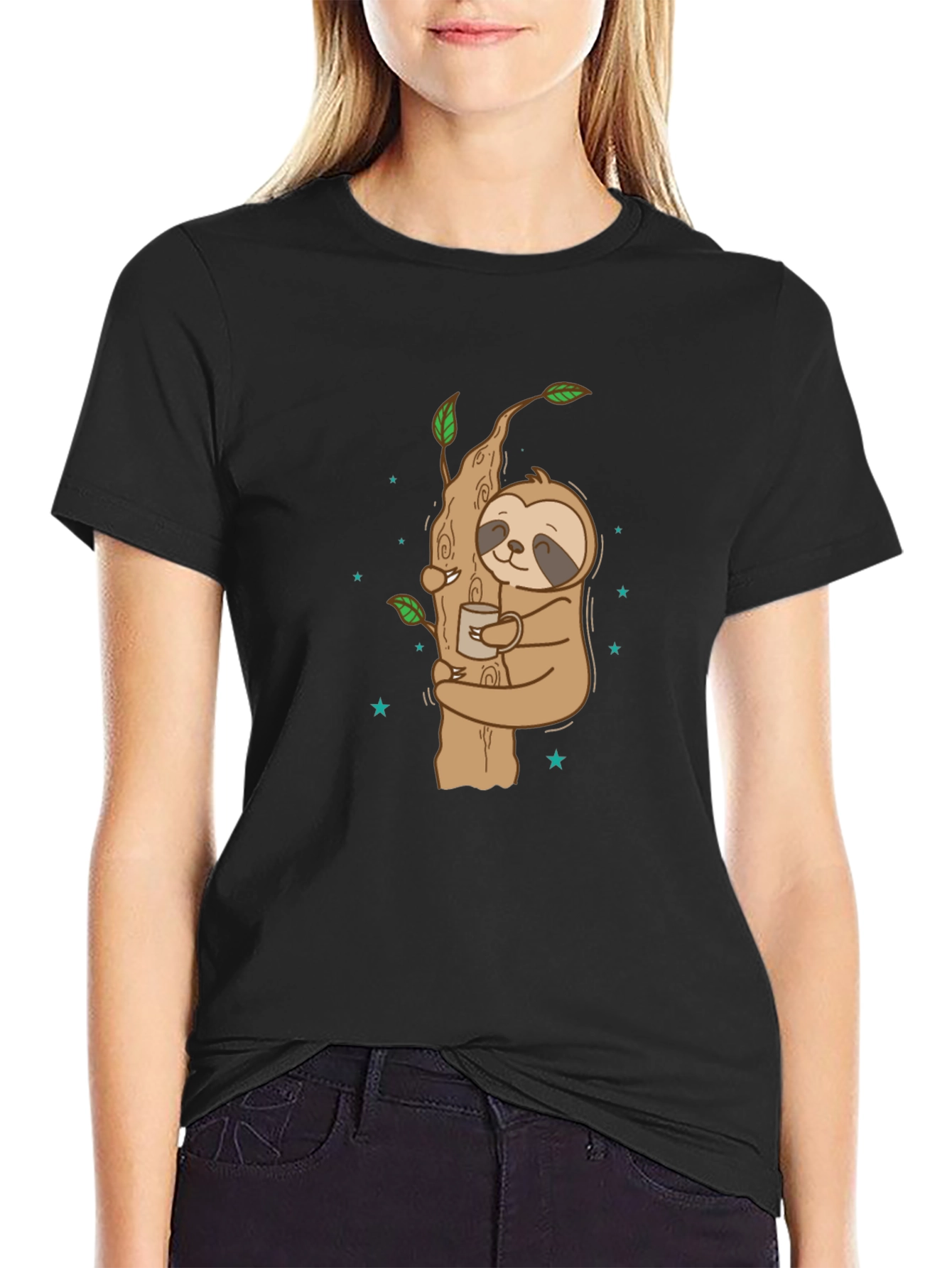 Sloth Hugging Tree Coffee T-Shirt