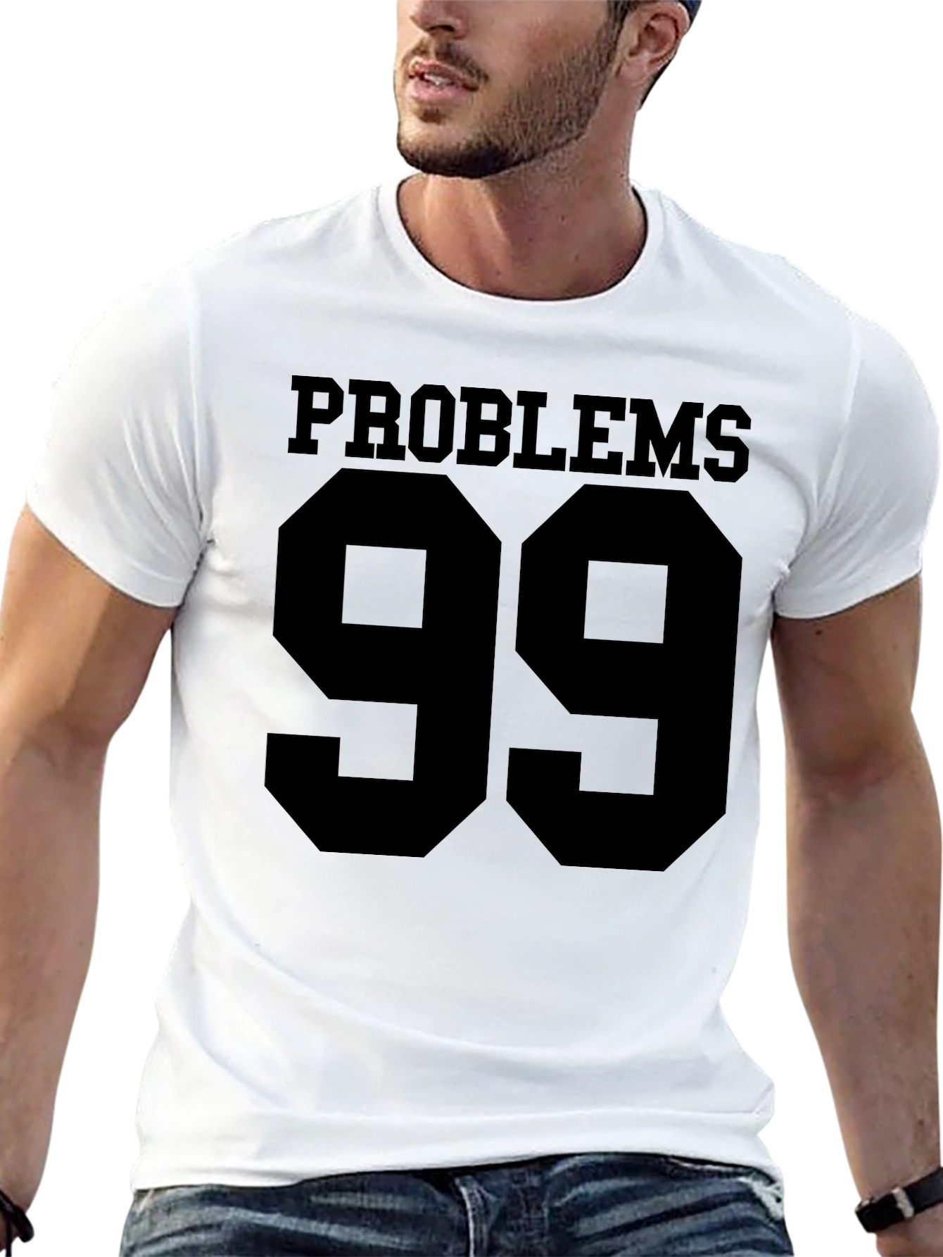 Problems 99 Graphic T-Shirt - Black Crew Neck Tee