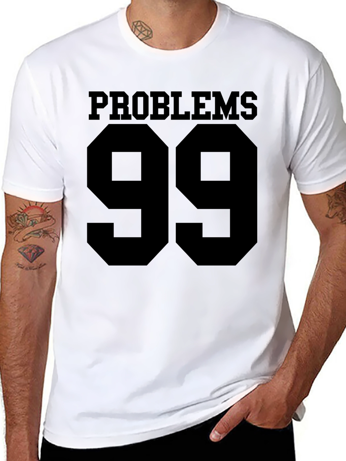 Problems 99 Graphic T-Shirt - Black Crew Neck Tee