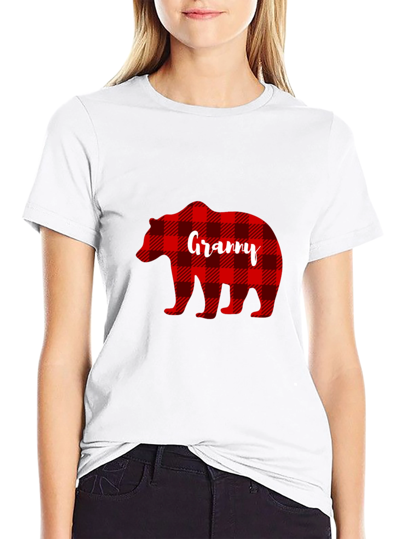 Granny Bear Buffalo Plaid T-Shirt