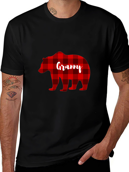 Granny Bear Buffalo Plaid T-Shirt