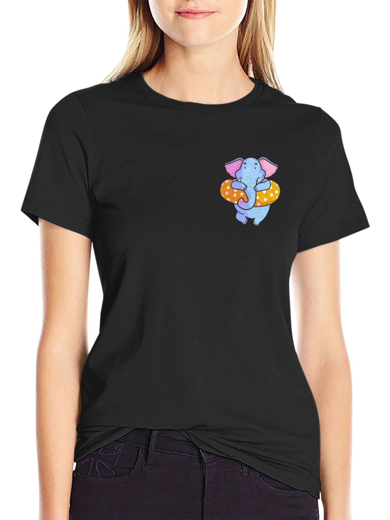 Elephant in Swim Ring Graphic Tee