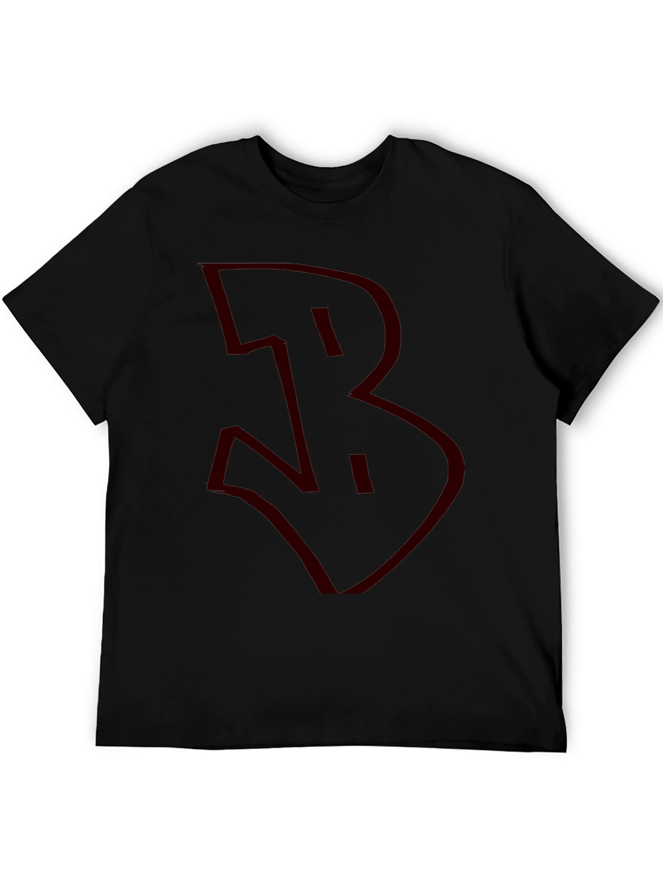 Bold Graphic Tee - Red B on Black