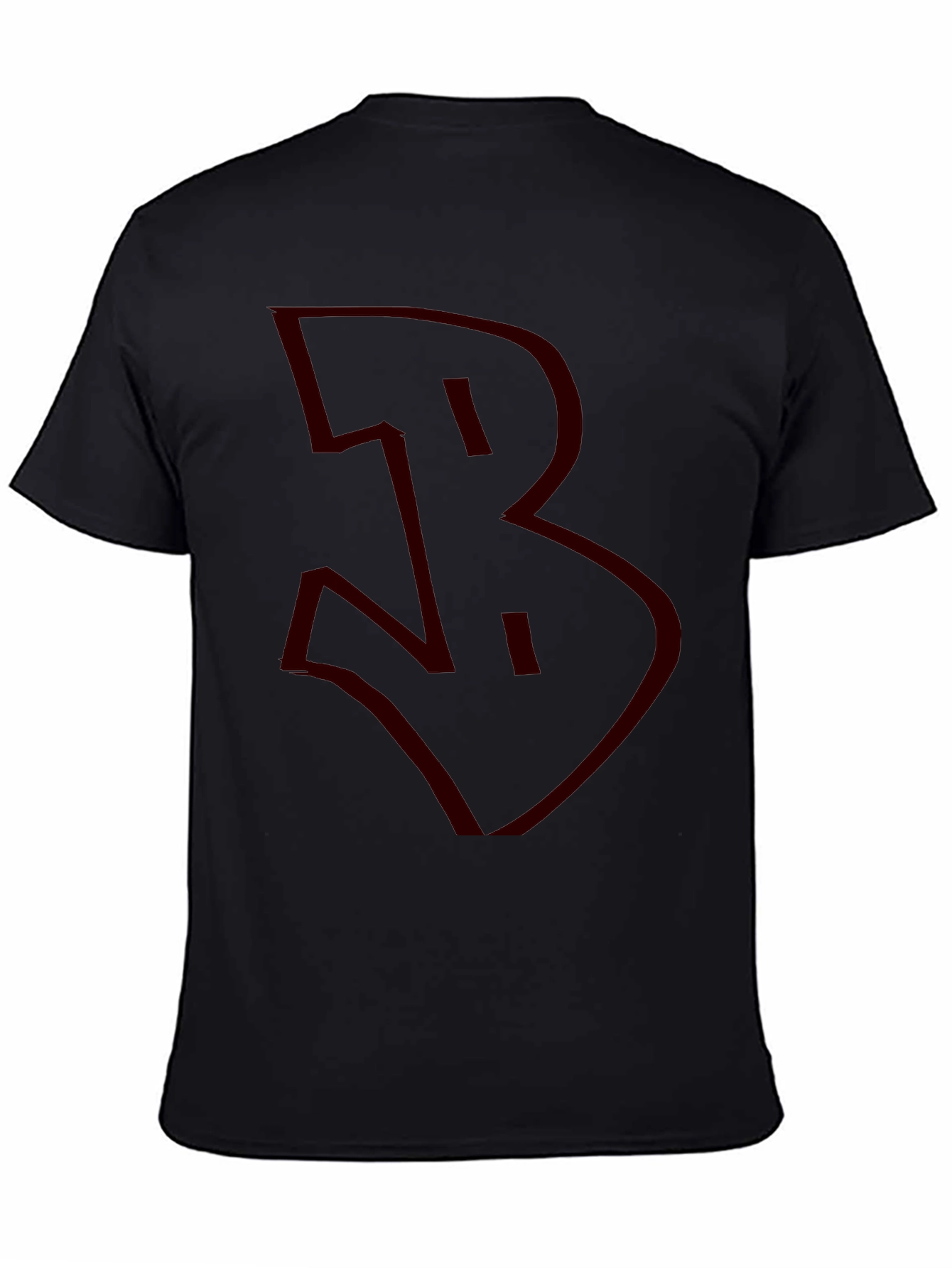 Bold Graphic Tee - Red B on Black