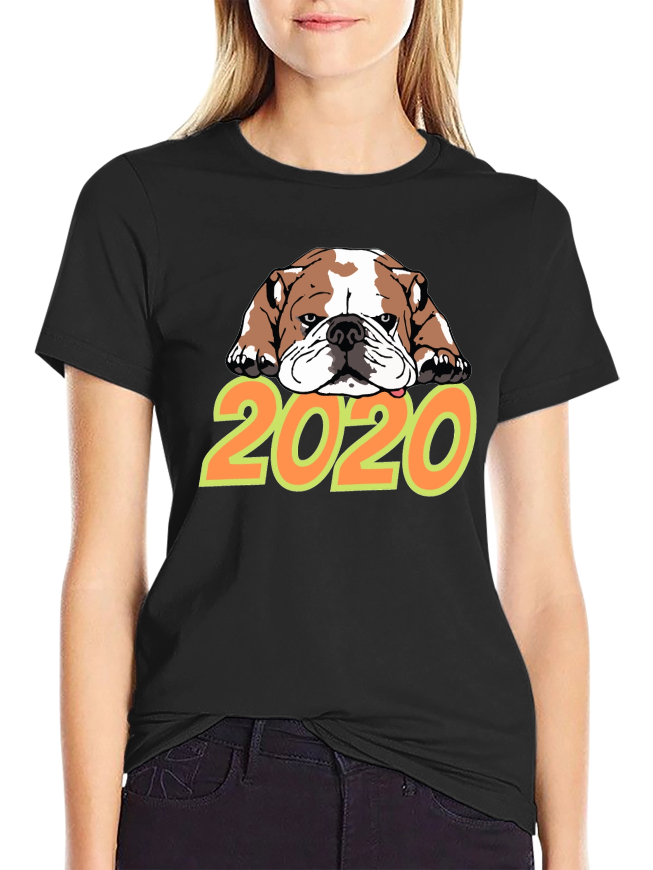 Bulldog 2020 Graphic Tee - Black Crew Neck
