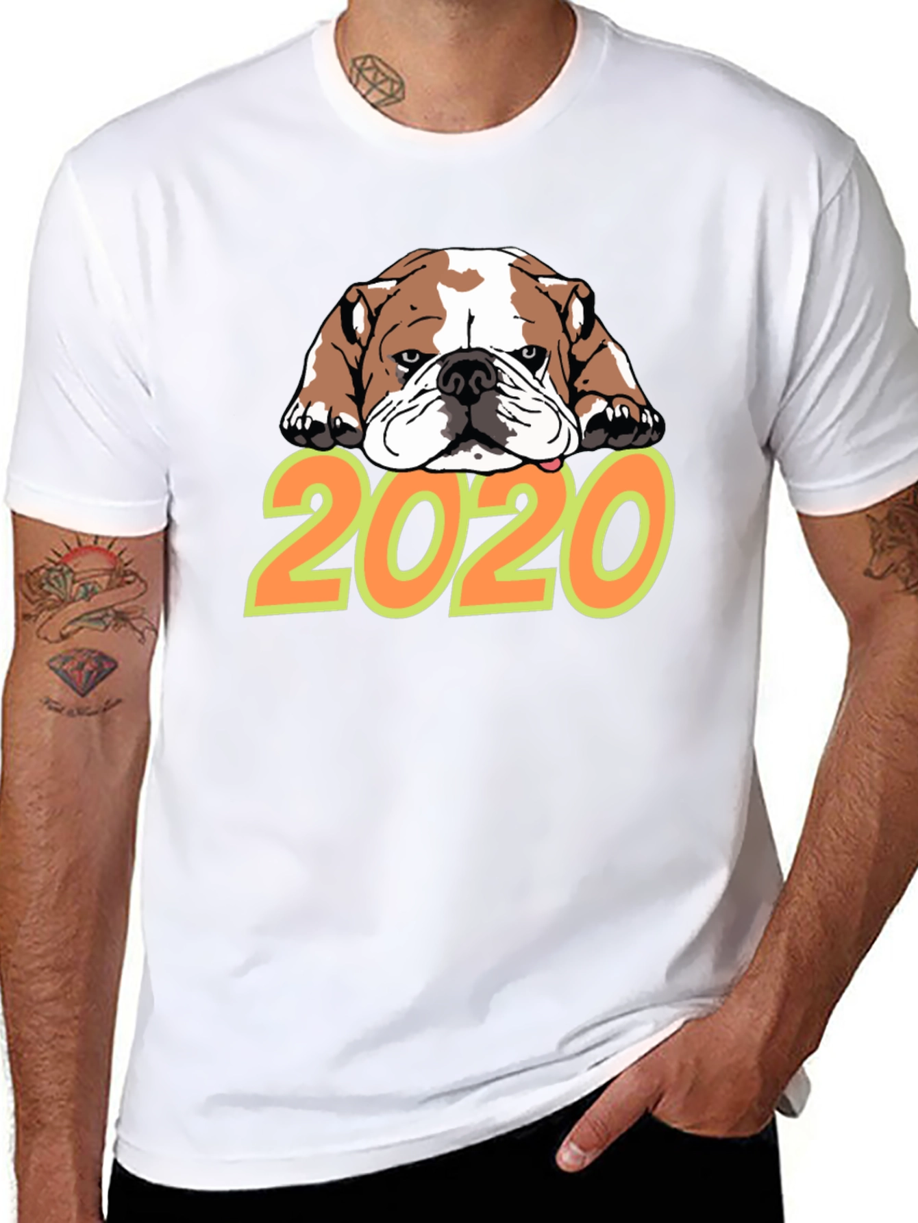 Bulldog 2020 Graphic Tee - Black Crew Neck