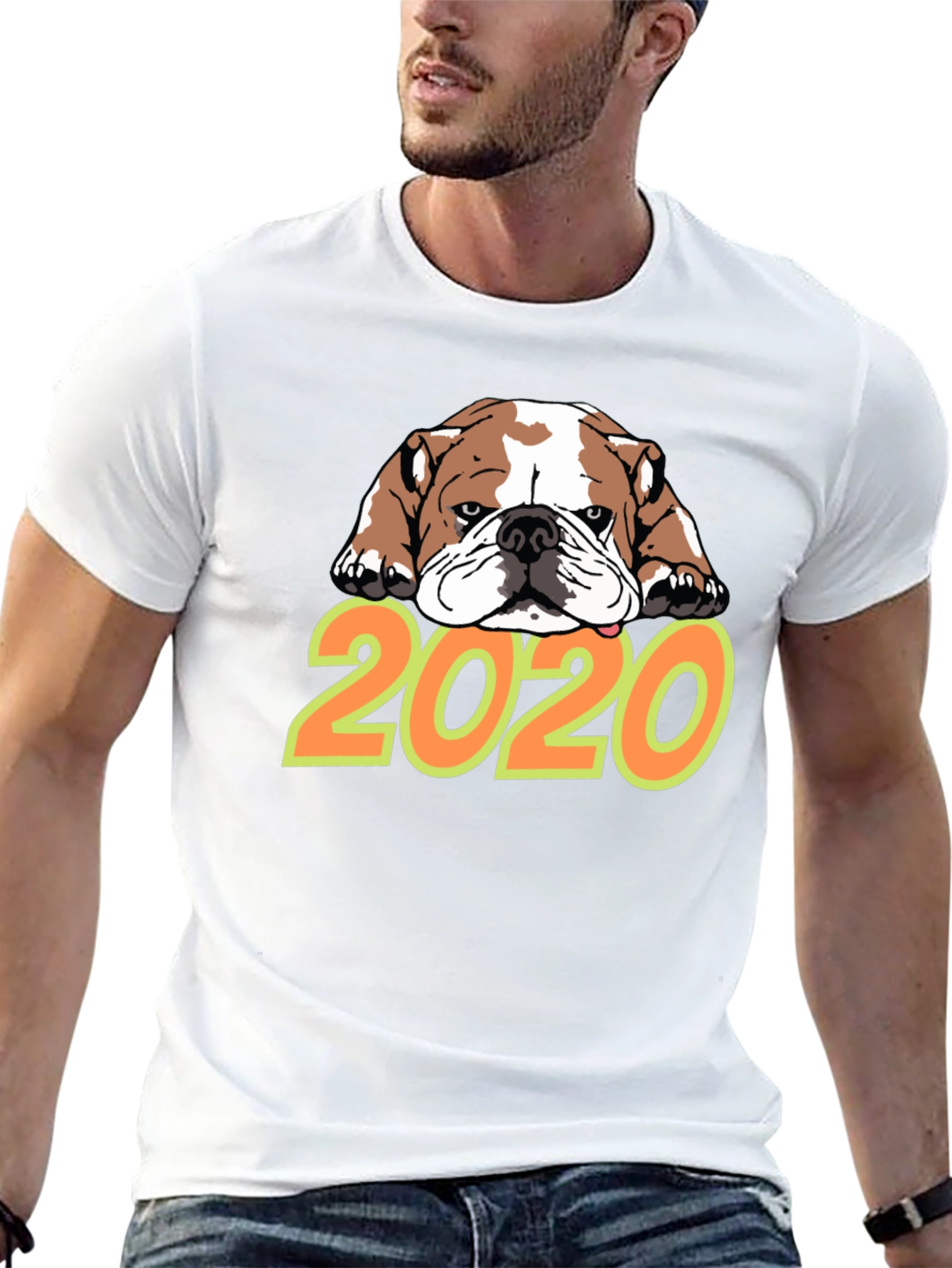 Bulldog 2020 Graphic Tee - Black Crew Neck