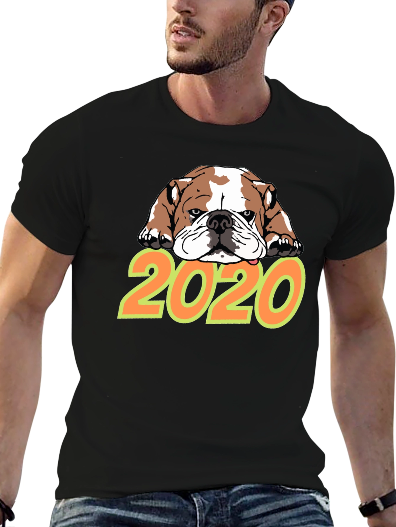Bulldog 2020 Graphic Tee - Black Crew Neck