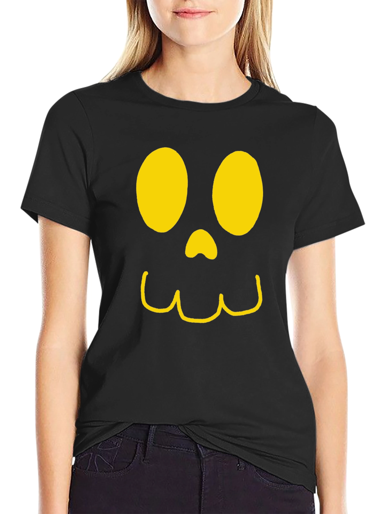 Spooky Face Graphic T-Shirt - Halloween Fun