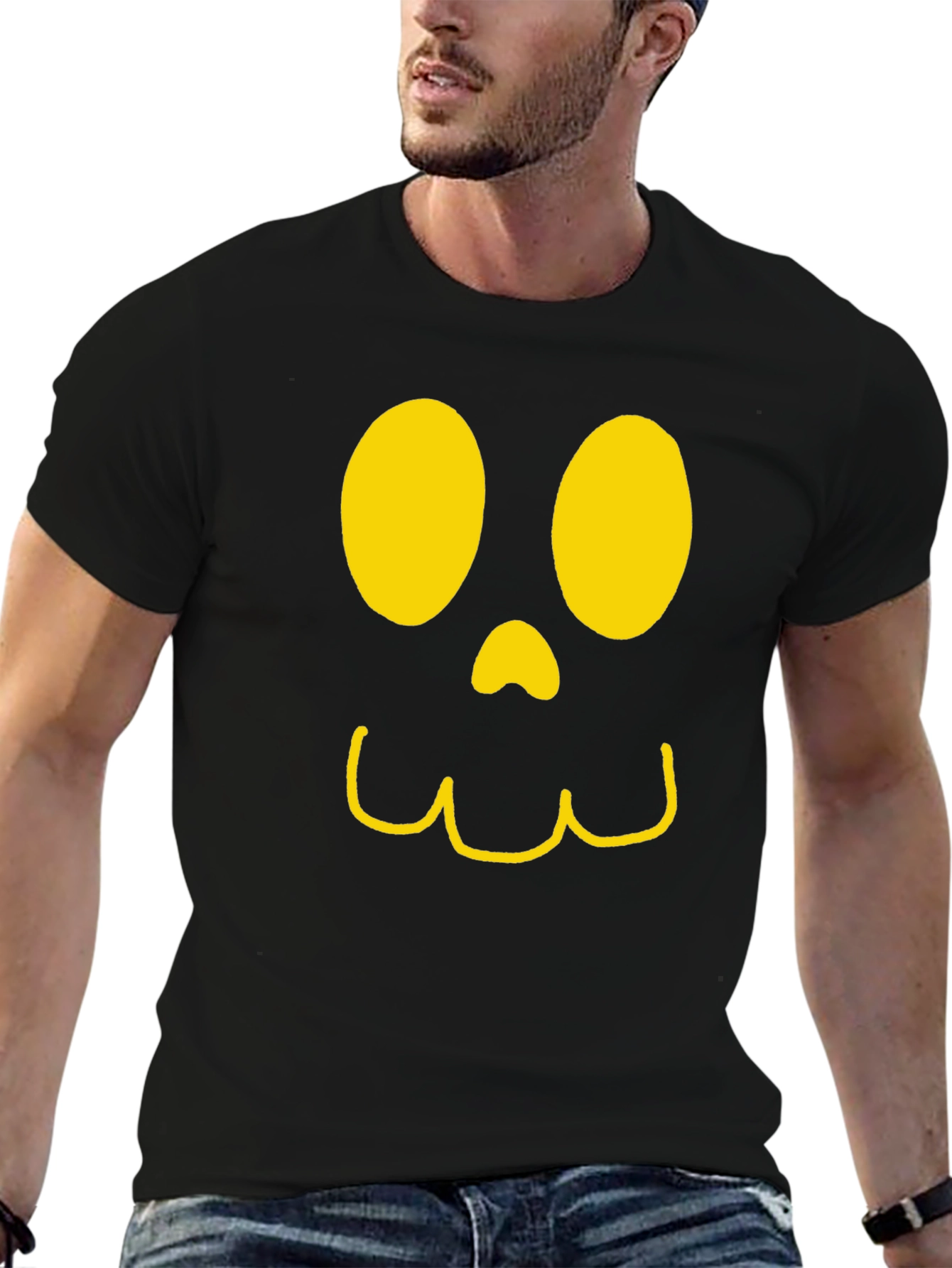 Spooky Face Graphic T-Shirt - Halloween Fun