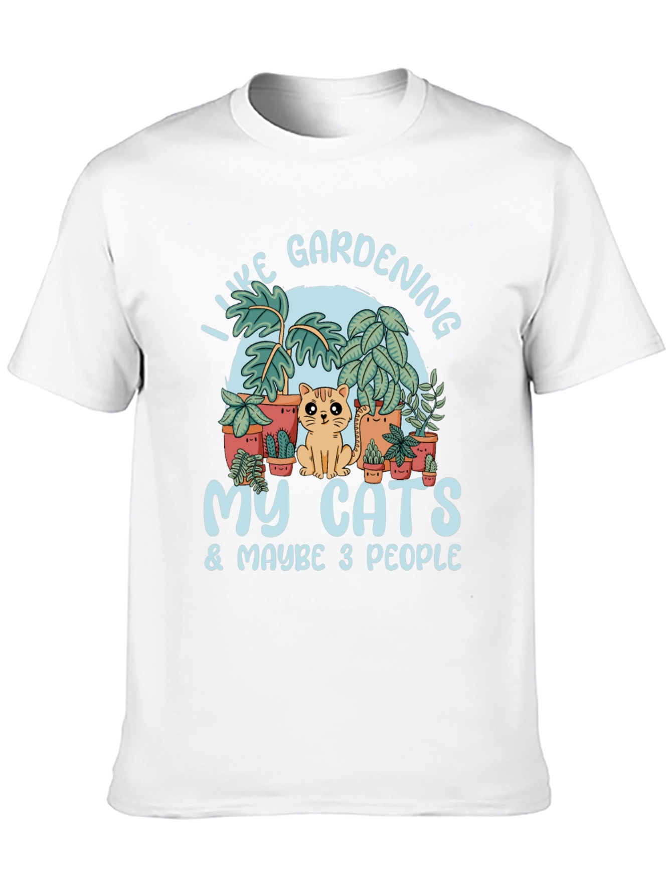 Gardening Cat Graphic Tee - Plant Lover T-Shirt