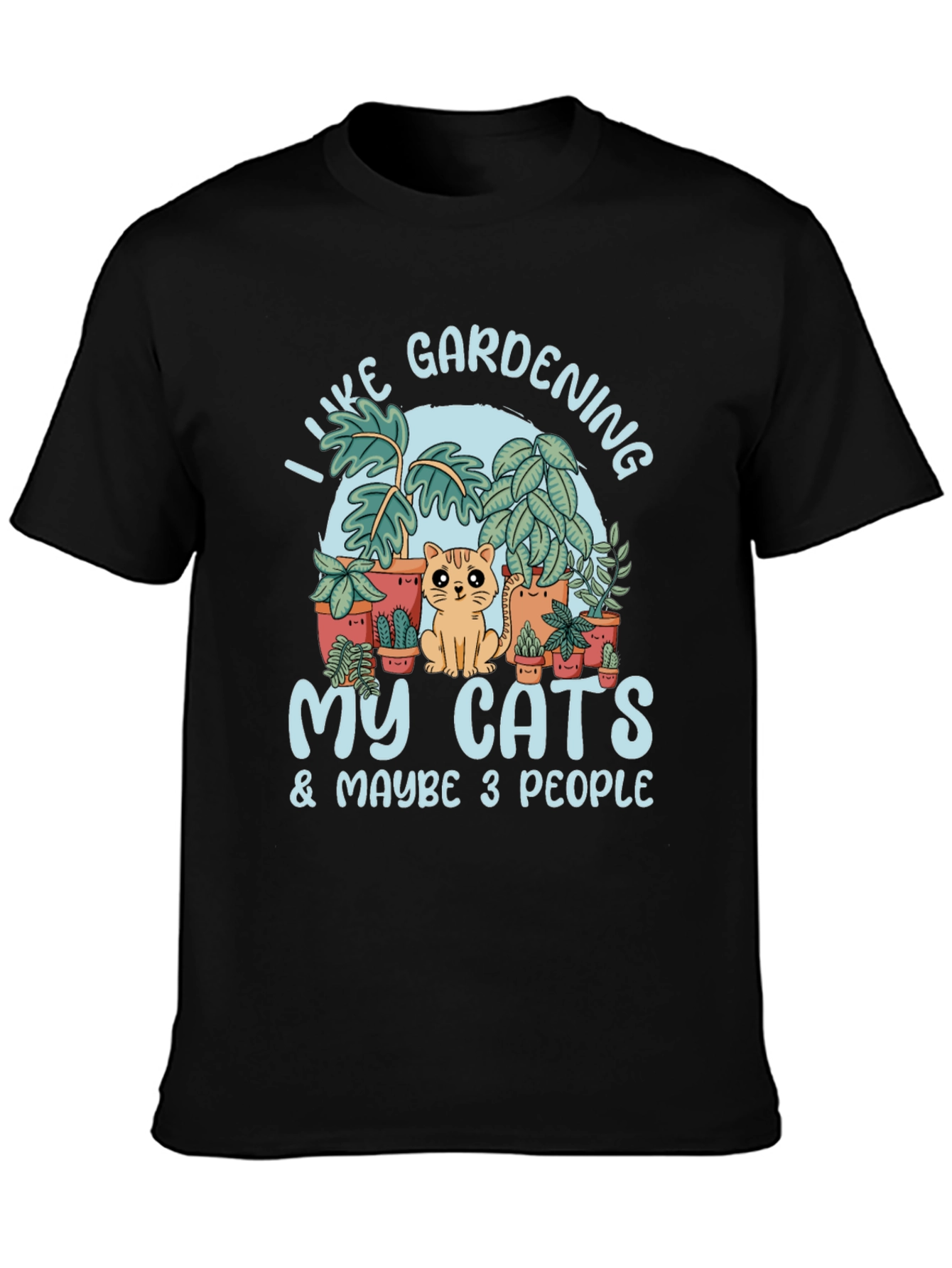 Gardening Cat Graphic Tee - Plant Lover T-Shirt