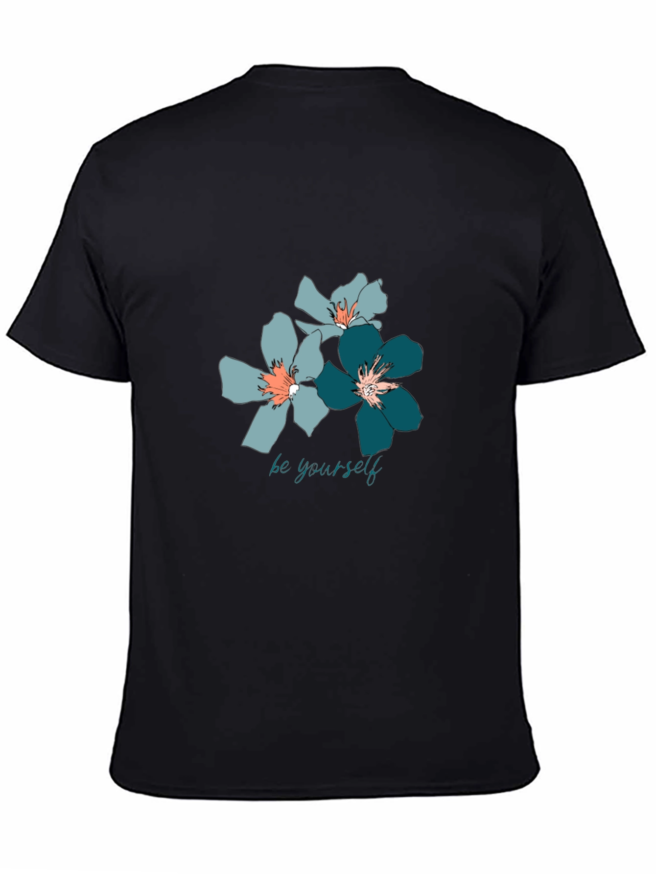 Floral Print T-Shirt - Be Yourself