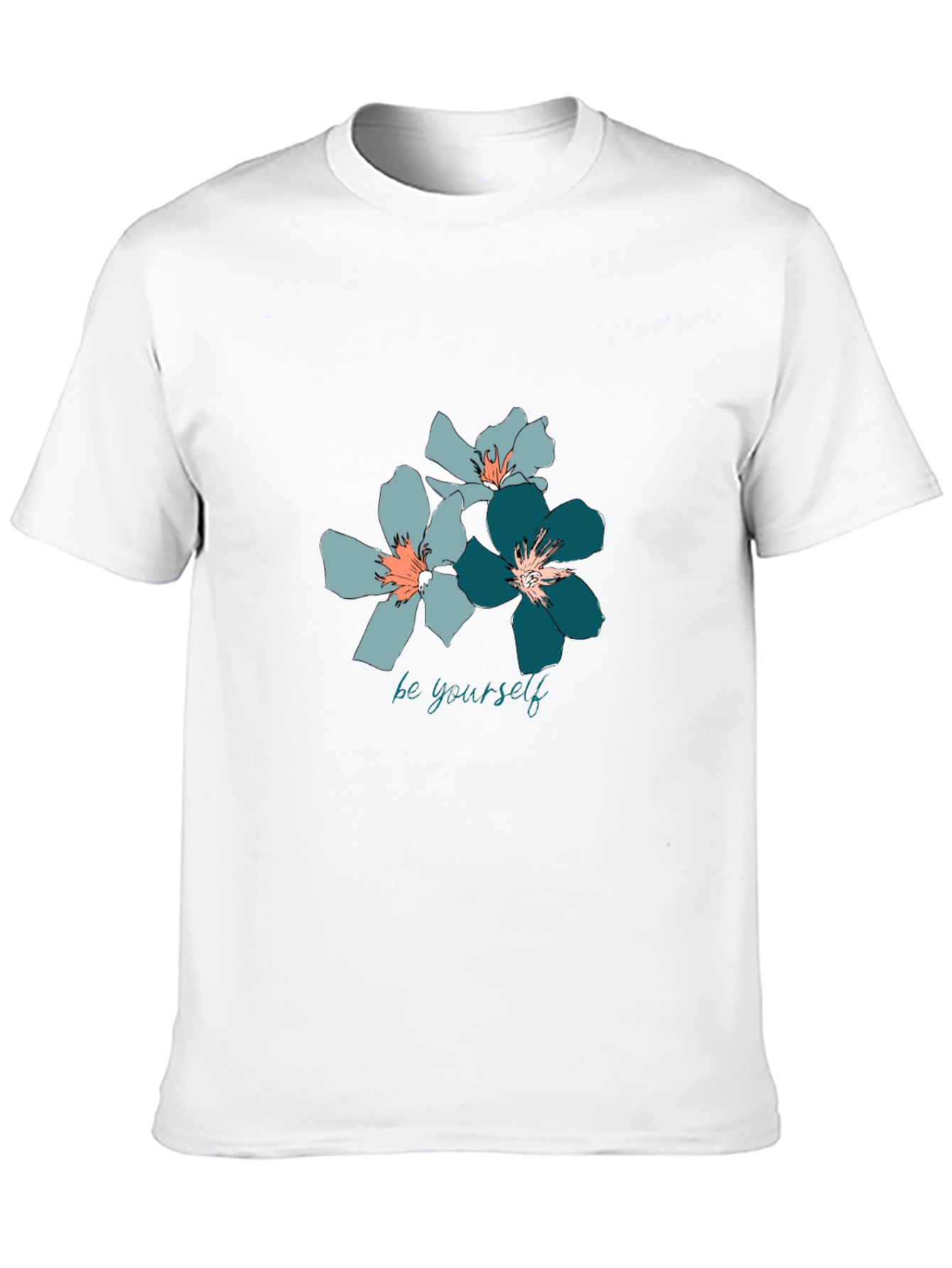 Floral Print T-Shirt - Be Yourself
