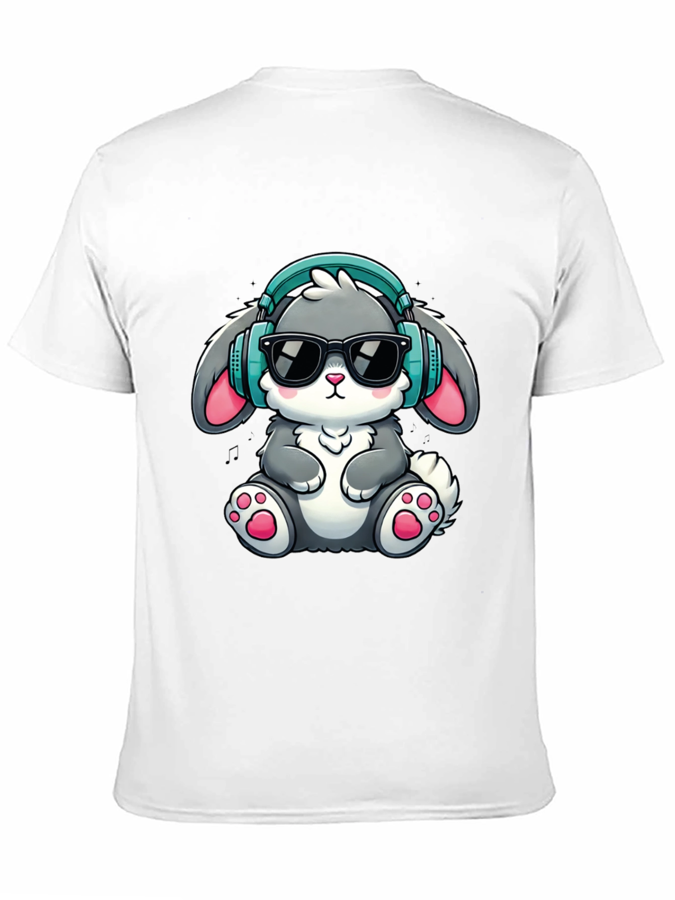 Bunny DJ T-Shirt: Cute Cartoon Rabbit with Headphones