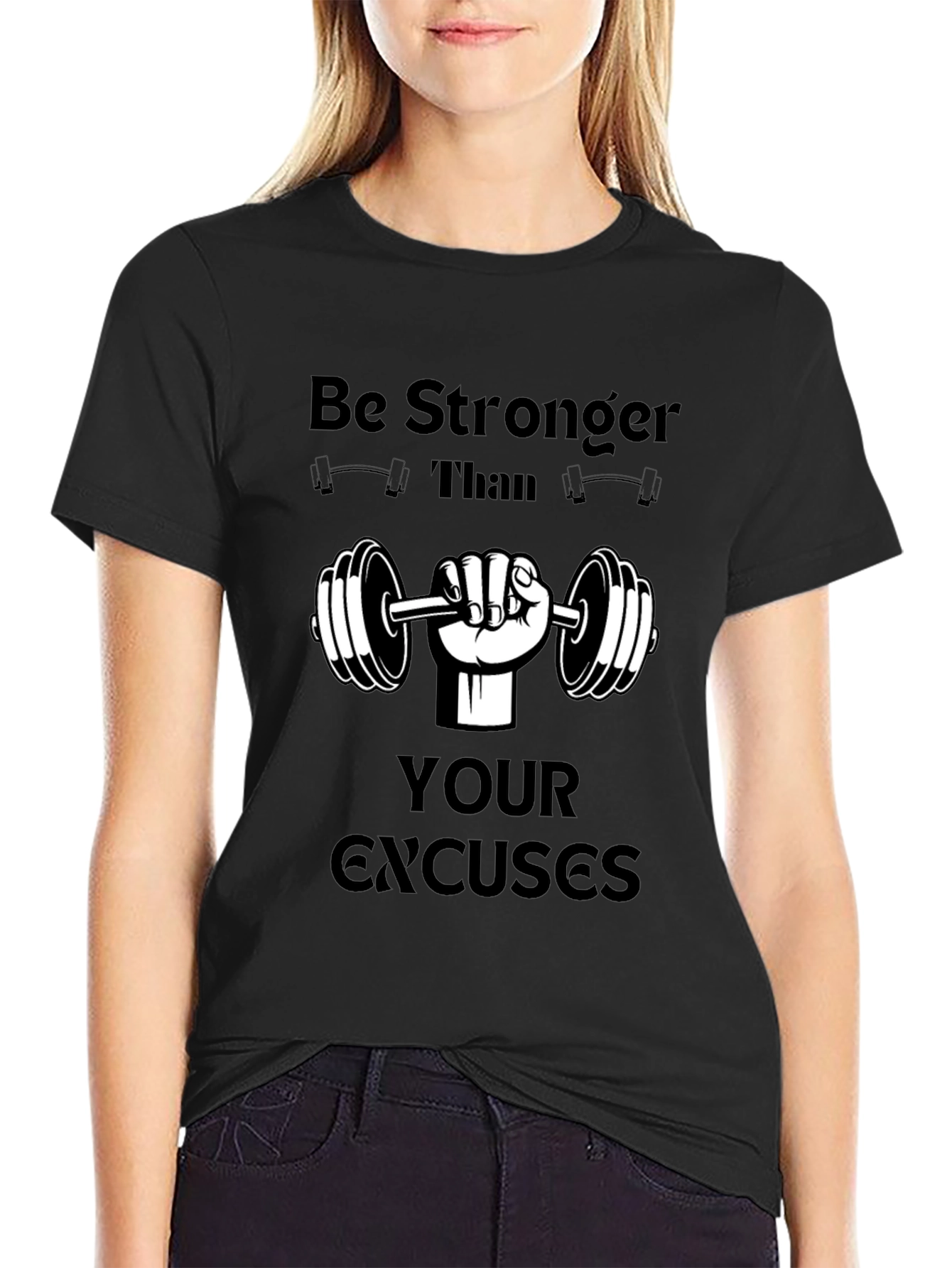 Motivational Workout T-Shirt - Be Stronger Than Excuses