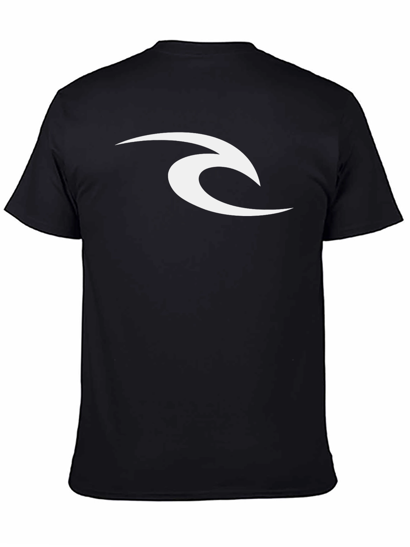 Mens Black Graphic Tee - Iconic Wave Logo