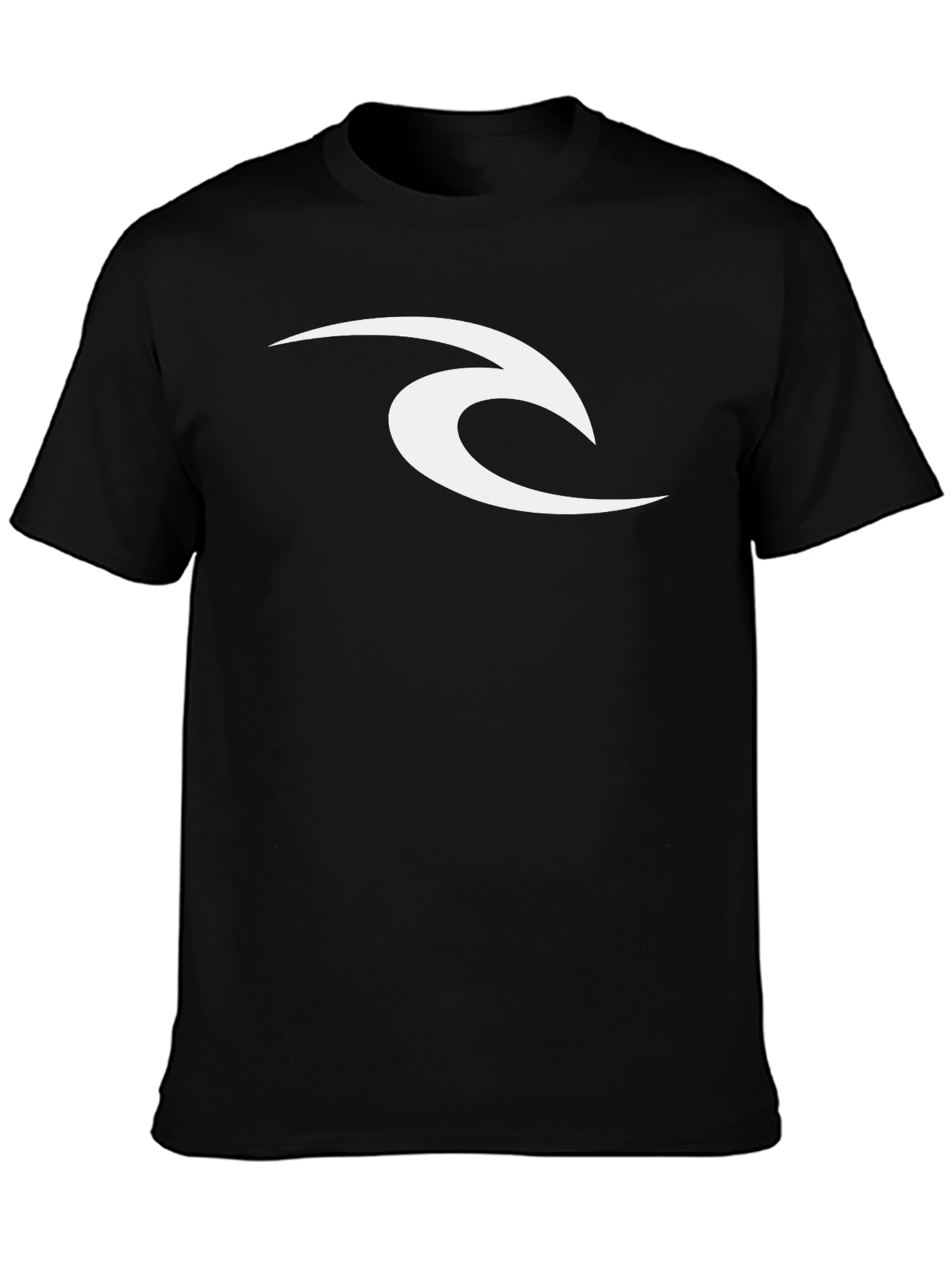 Mens Black Graphic Tee - Iconic Wave Logo