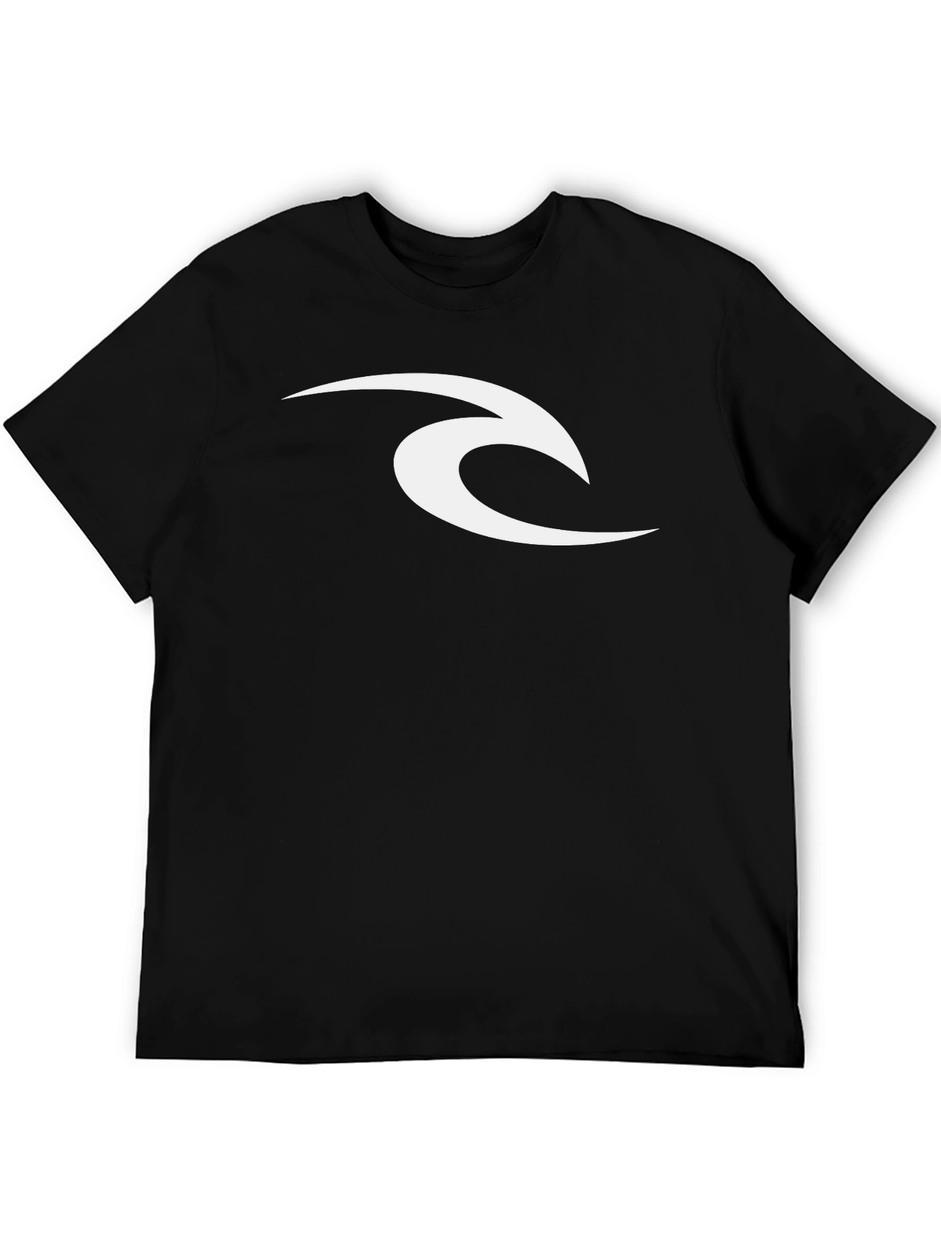 Mens Black Graphic Tee - Iconic Wave Logo