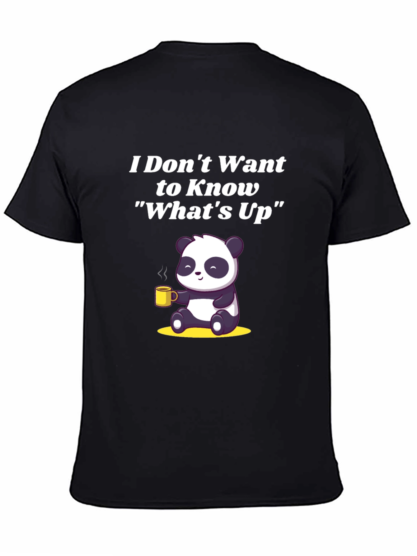 Funny Panda Whats Up Graphic T-Shirt