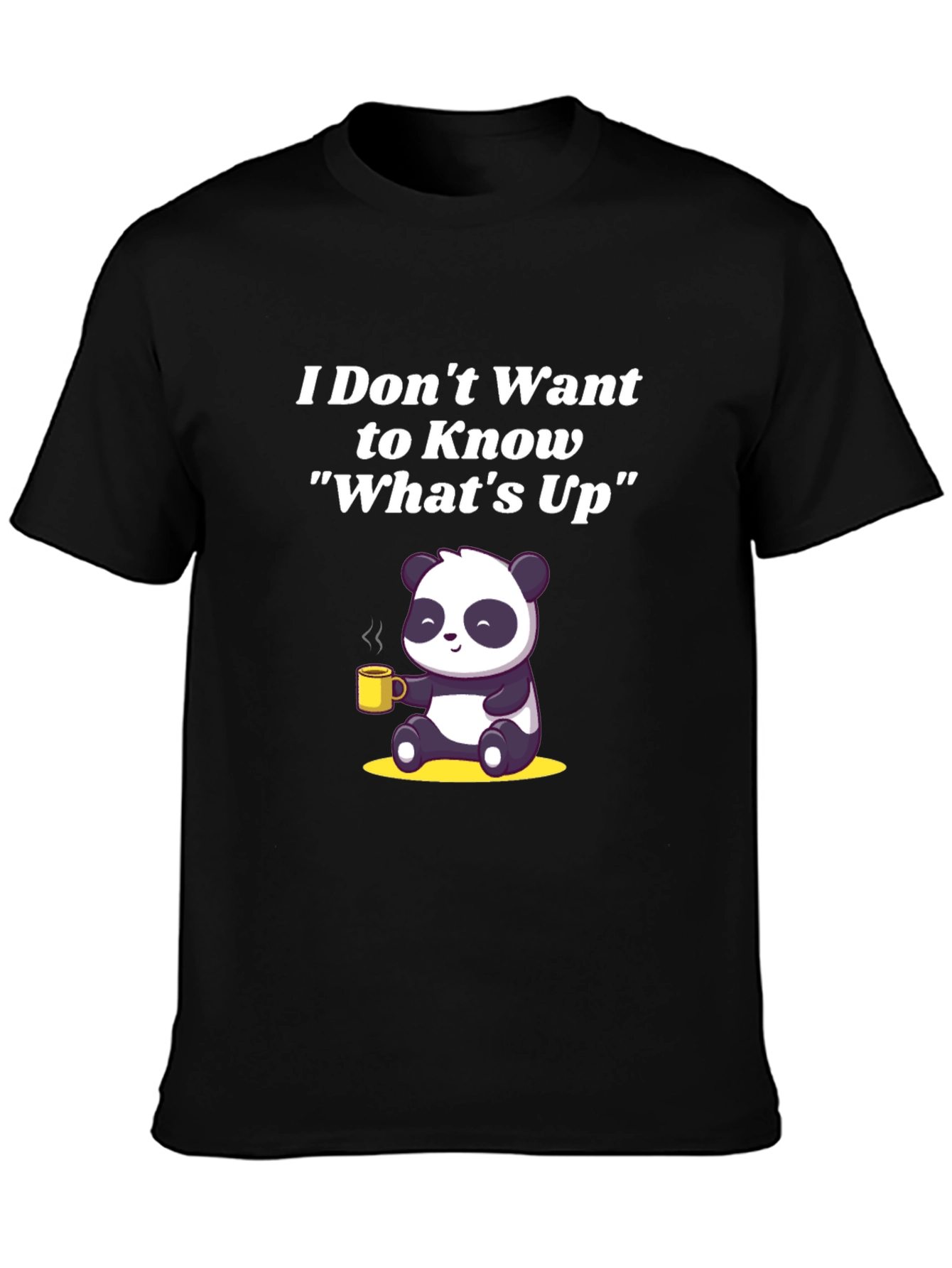 Funny Panda Whats Up Graphic T-Shirt