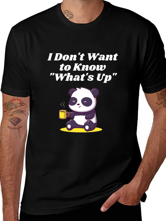 Funny Panda Whats Up Graphic T-Shirt