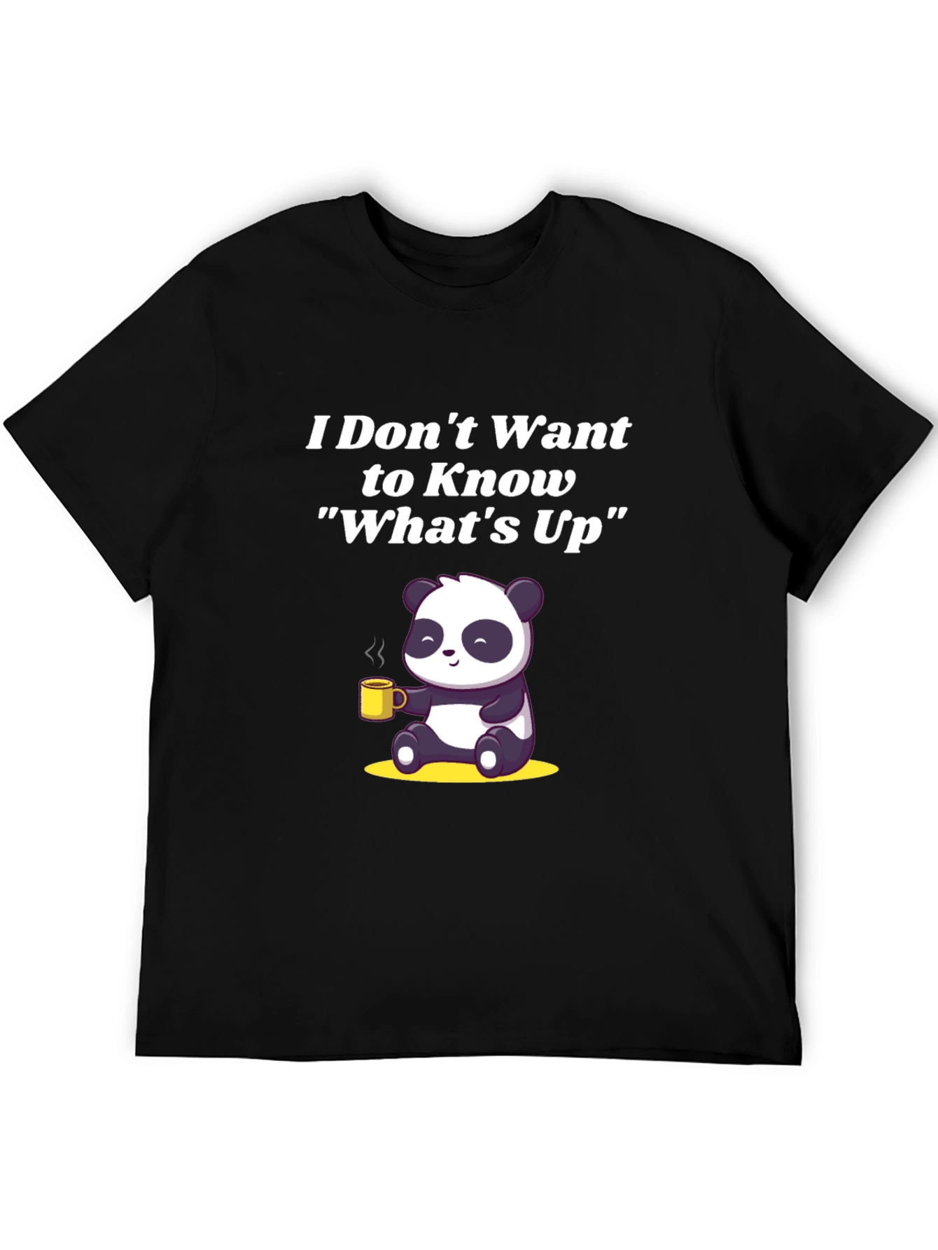 Funny Panda Whats Up Graphic T-Shirt